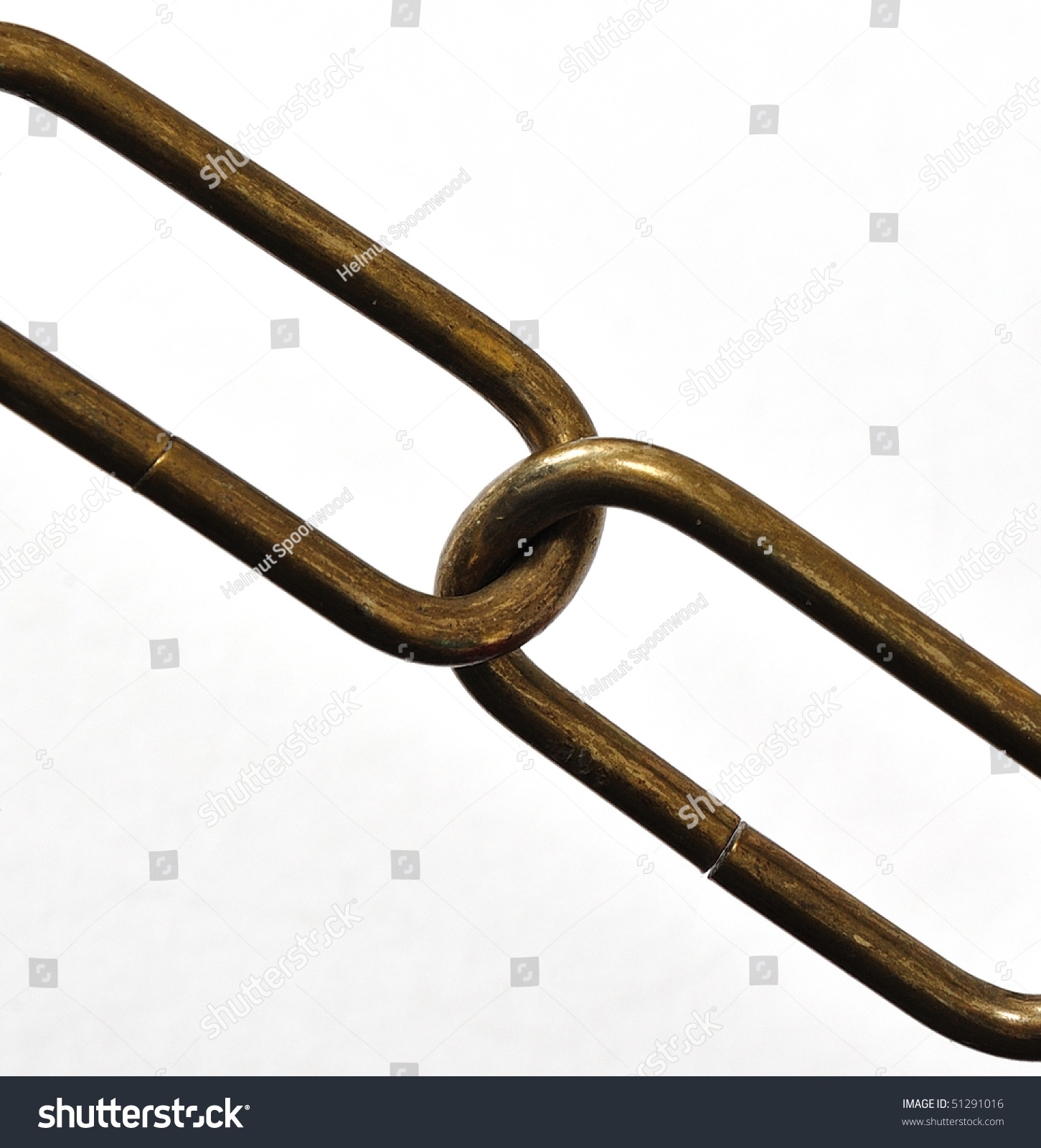 Two Chain Links Interlocking. Diagonal. Background White Stock Photo