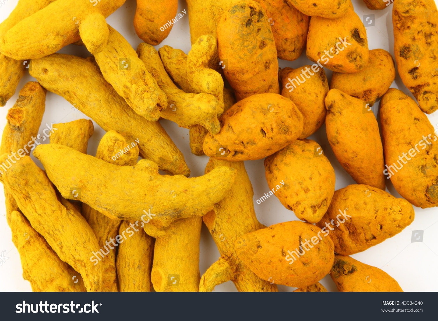 Two Different Types Of Turmeric Barks Stock Photo 43084240