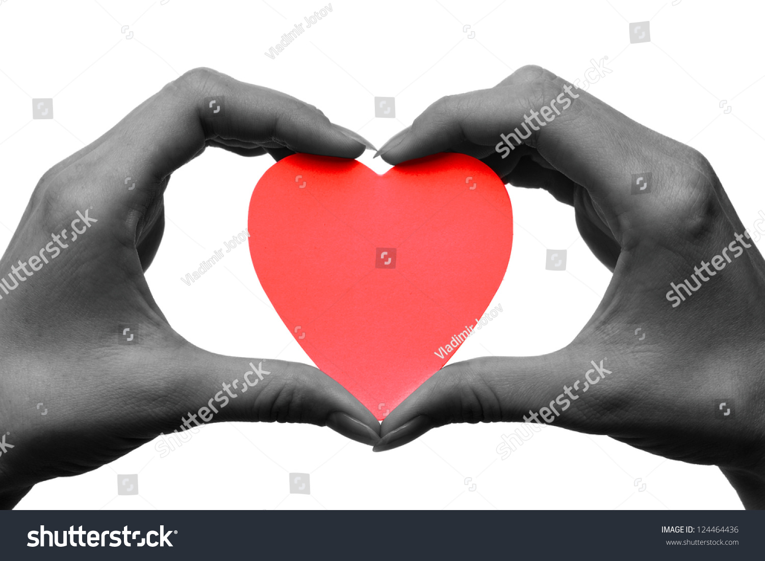 Two Hands Holding Red Heart Symbol Stock Photo 124464436 Shutterstock