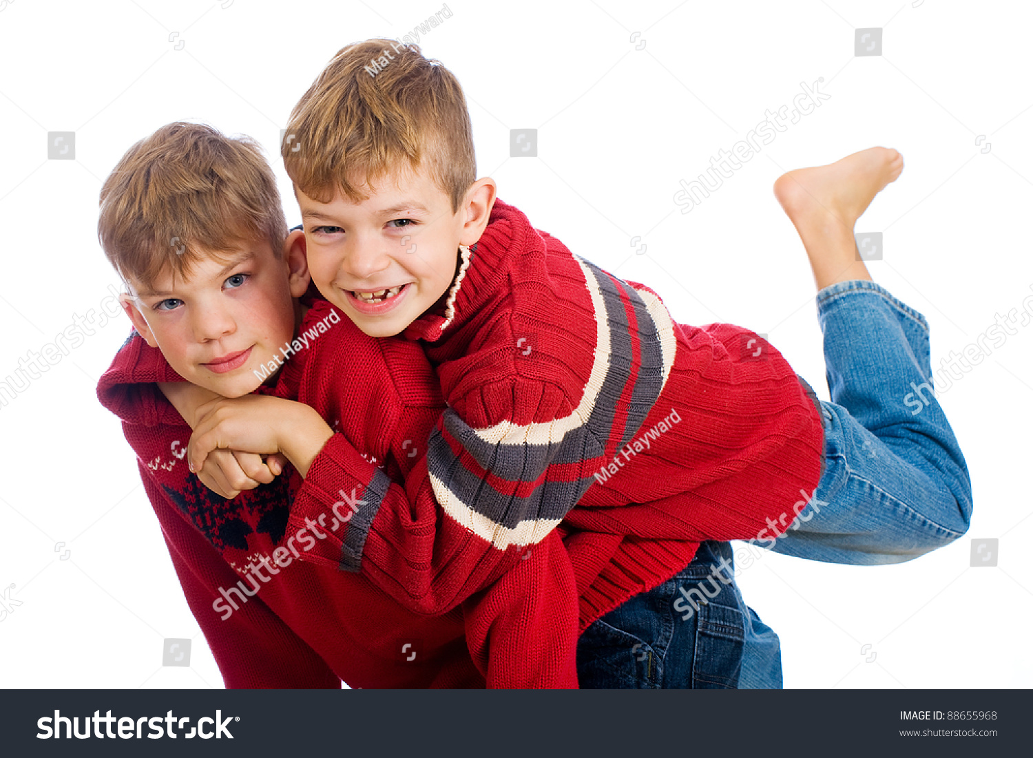 Two Handsome Young Boys Happy And Playful. Stock Photo 88655968 ...