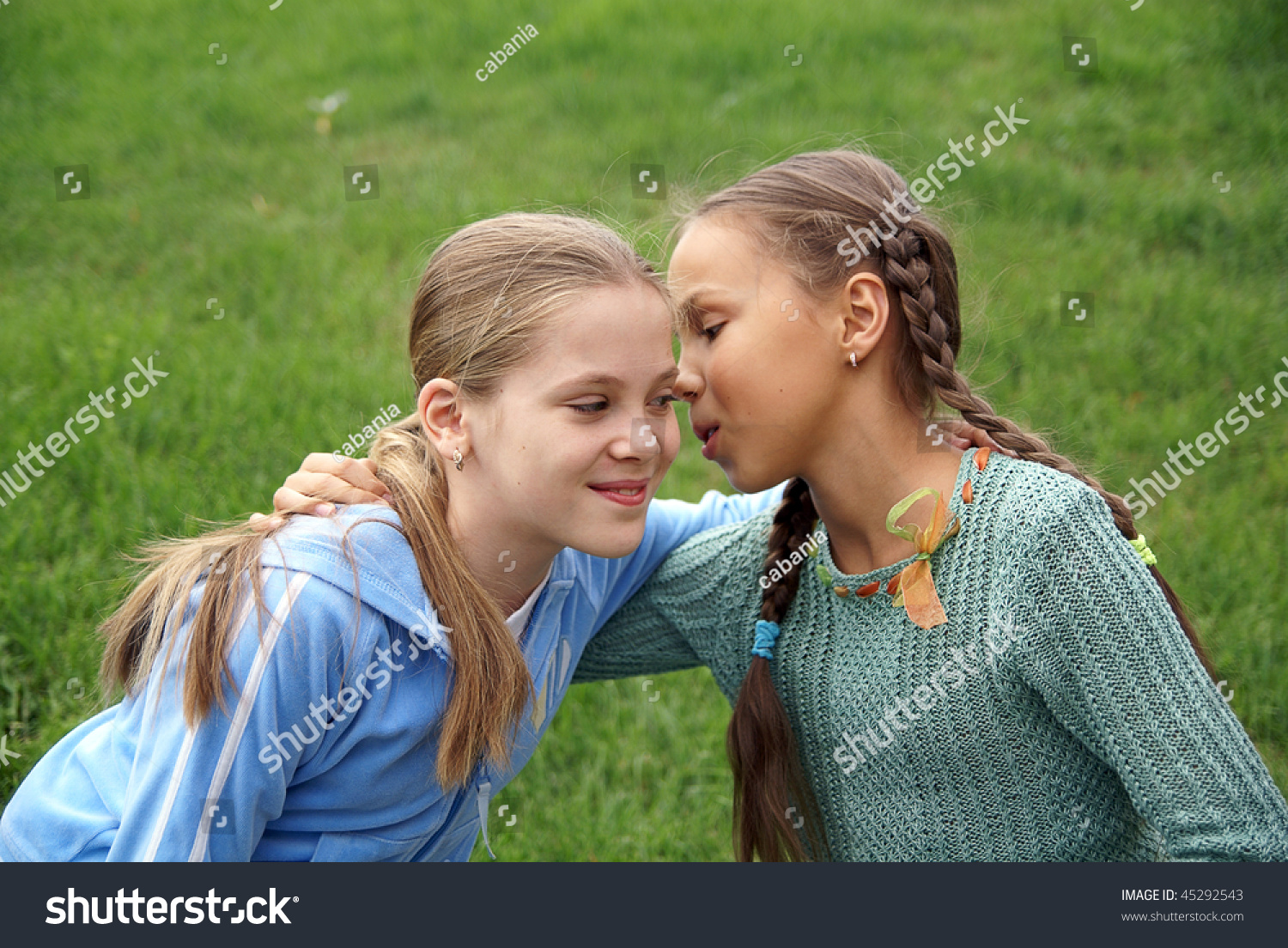 Two Preteen Girls Having Fun Outdoors Stock Photo 45292543 Shutterstock
