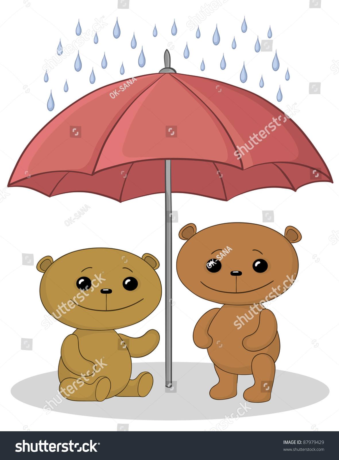 teddy bear with umbrella