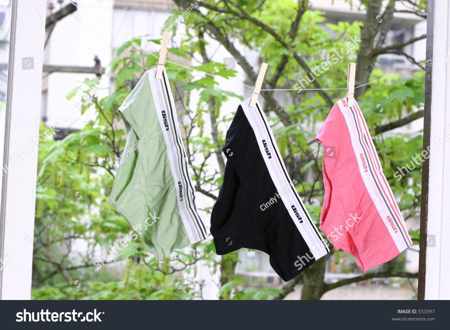 Underwear Hanging To Dry Stock Photo 553397 Shutterstock