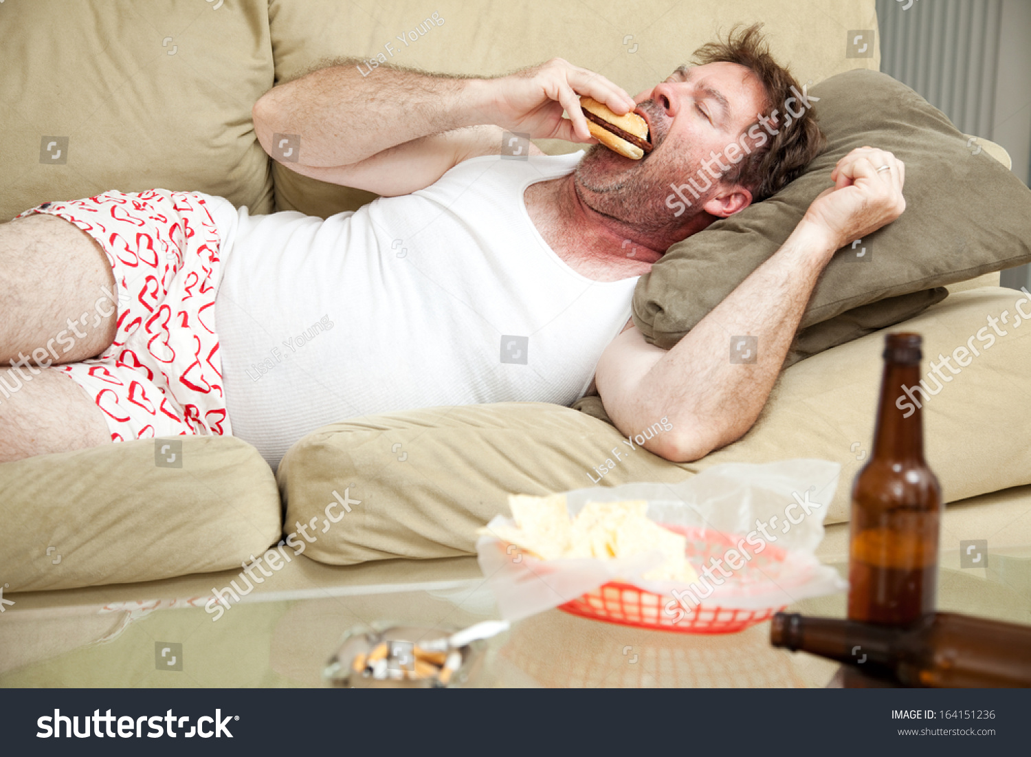 Unemployed Middle Aged Man Home On Stock Photo 164151236 Shutterst