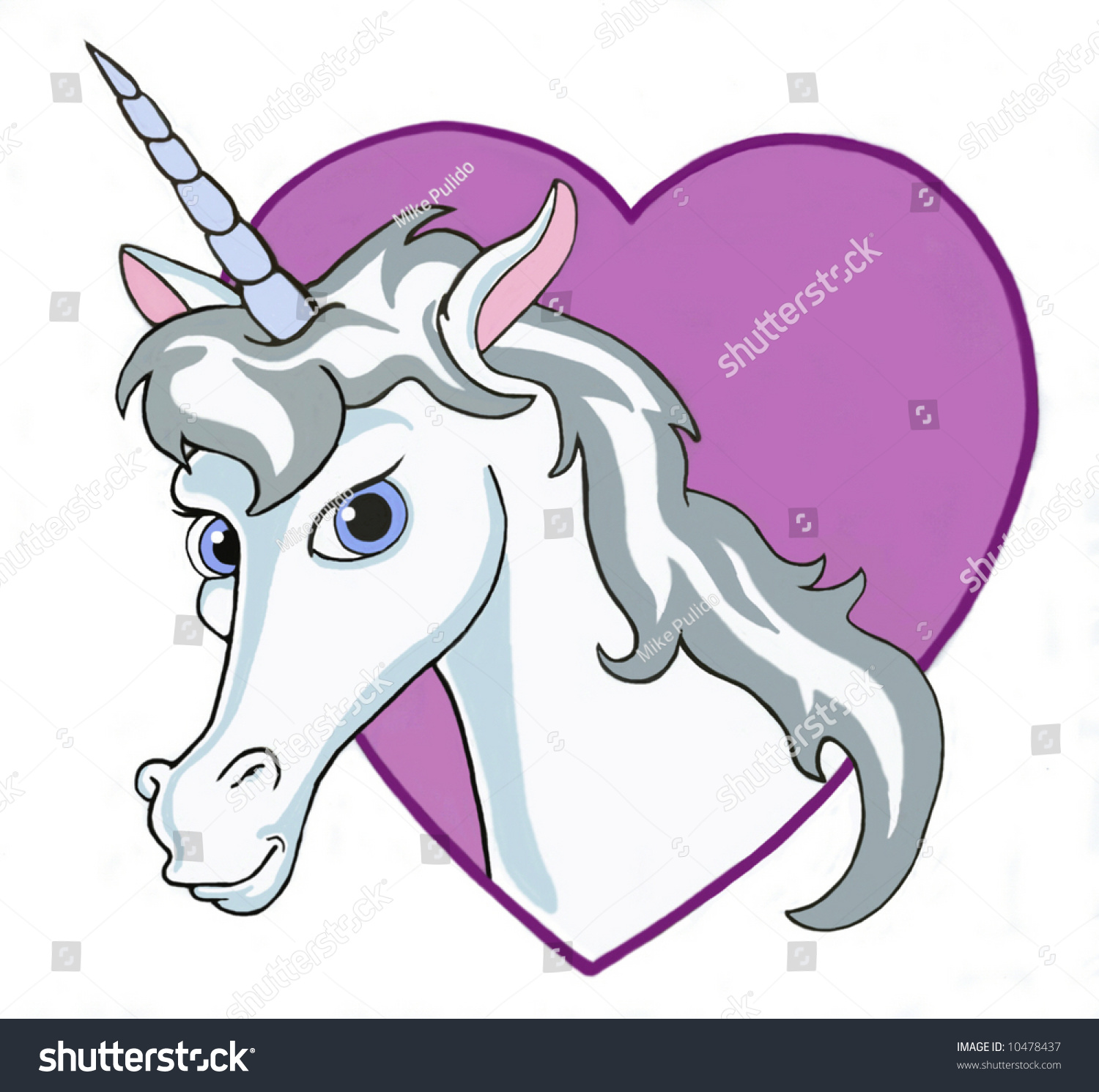 Unicorn Hearthand Drawn Cartoon Unicorn Stock Illustration 10478437