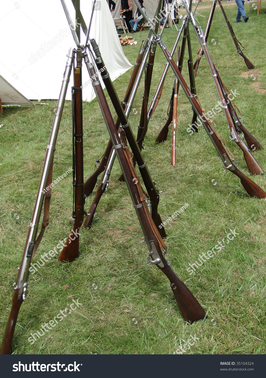 Union Army Rifles Stacked Camp Civil Stock Photo 35104324 - Shutterstock