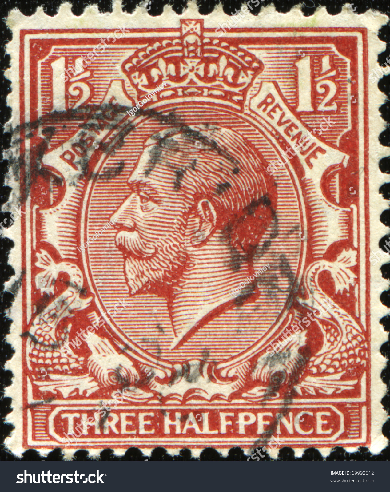 United Kingdom - Circa 1912 To 1924: An English Used Three Halfpence ...