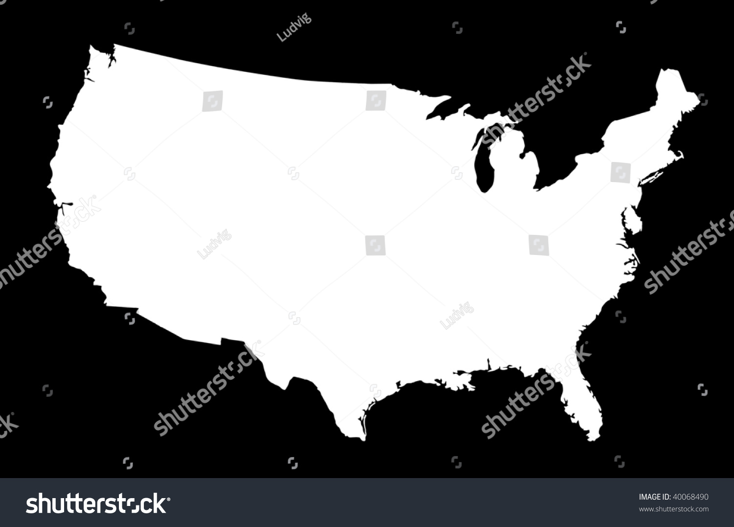 United States Of America - Black Background Stock Photo 40068490