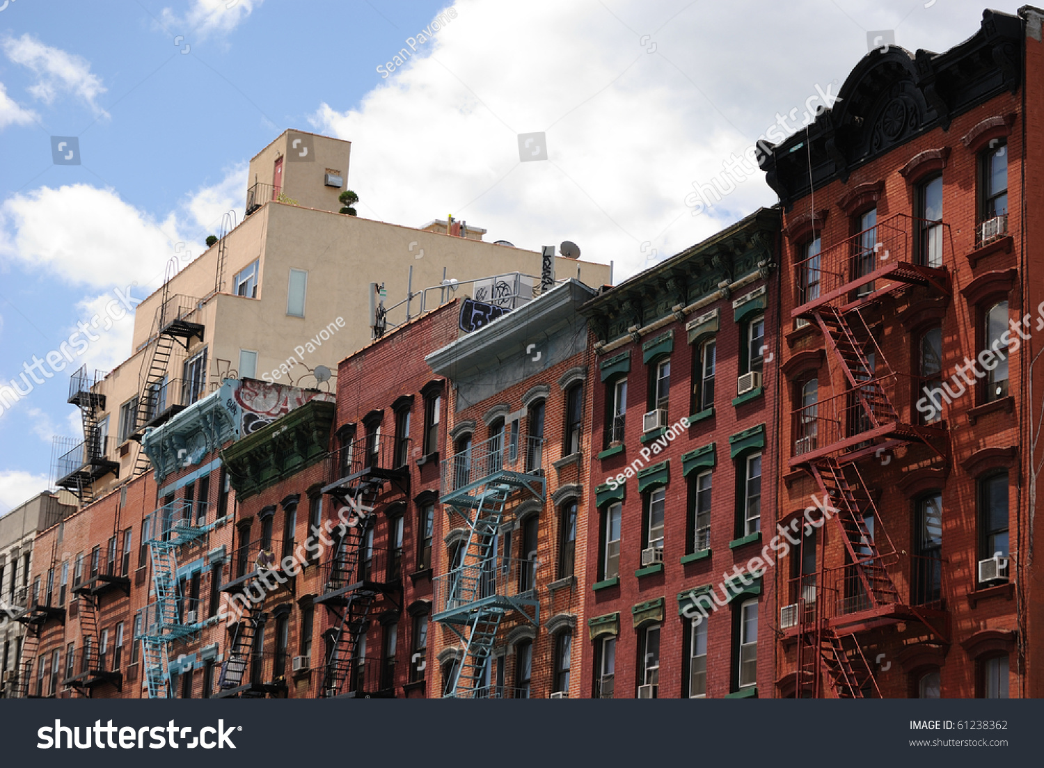 Urban Tenements In Manhattan's Lower East Side. Stock Photo 61238362 