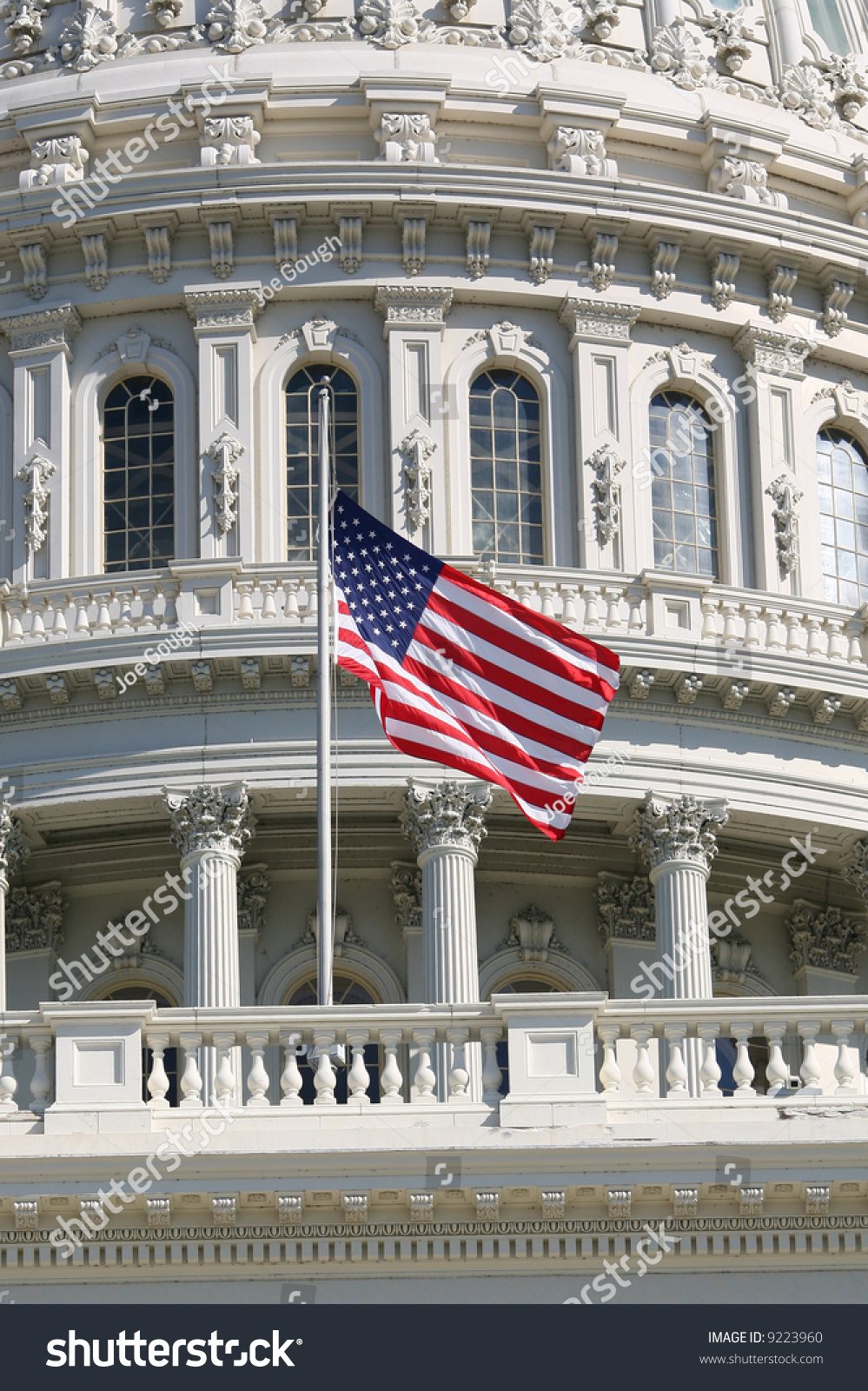 Us Flag At HalfMast, Capitol Hill, Washington Dc Stock Photo 9223960