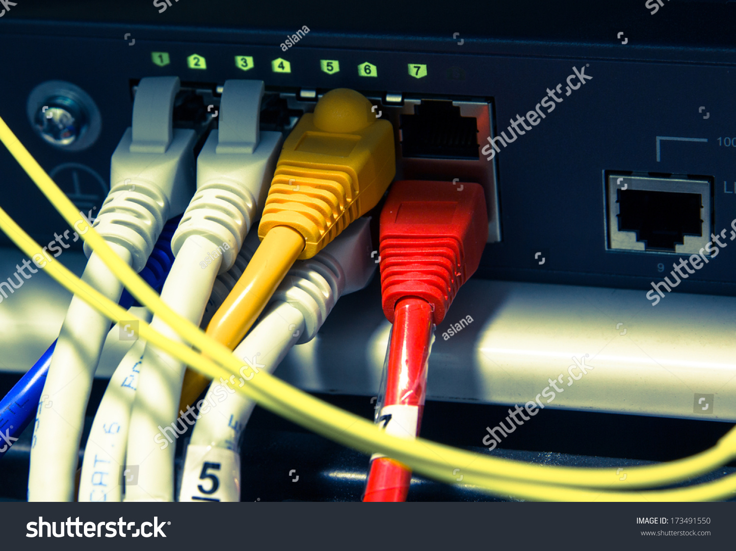 Utp Network Cables Connected To An Fast/Giga Ethernet Ports. Internet ...