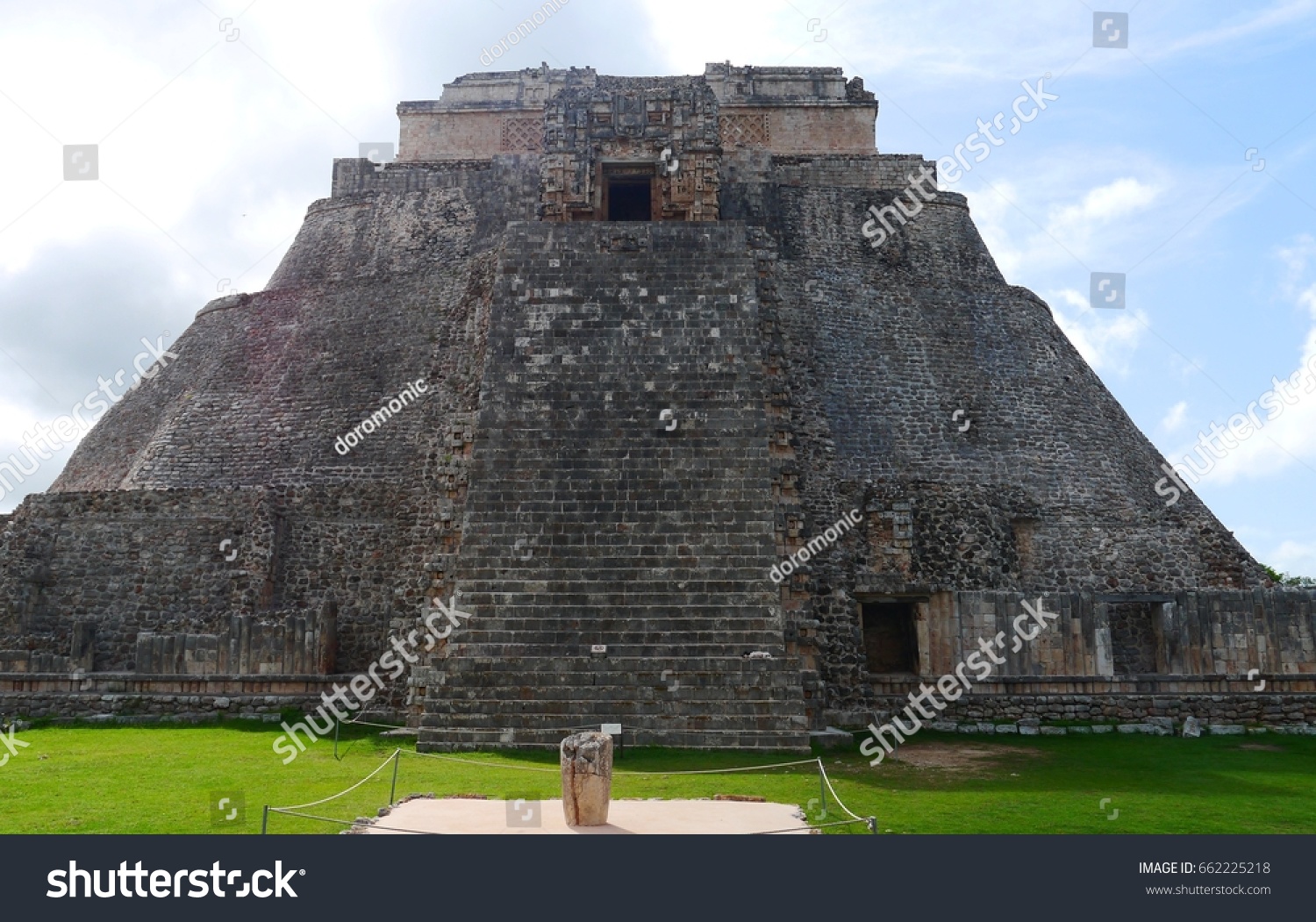 Uxmal Mayan Ruins Pyramide Culture Mexico Stock Photo