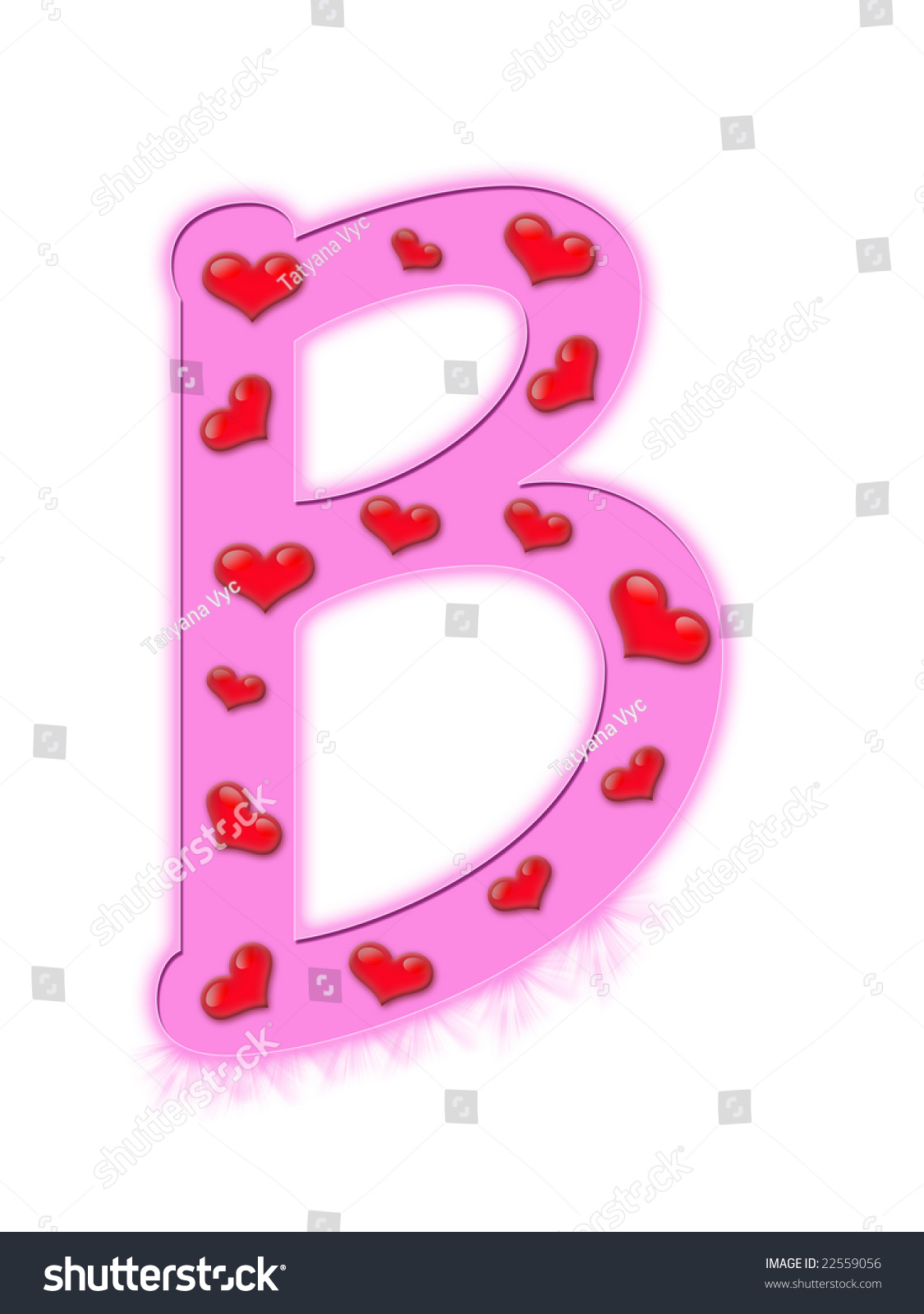 Valentine'S Day Alphabet Isolated On A White Background - B Stock Photo ...