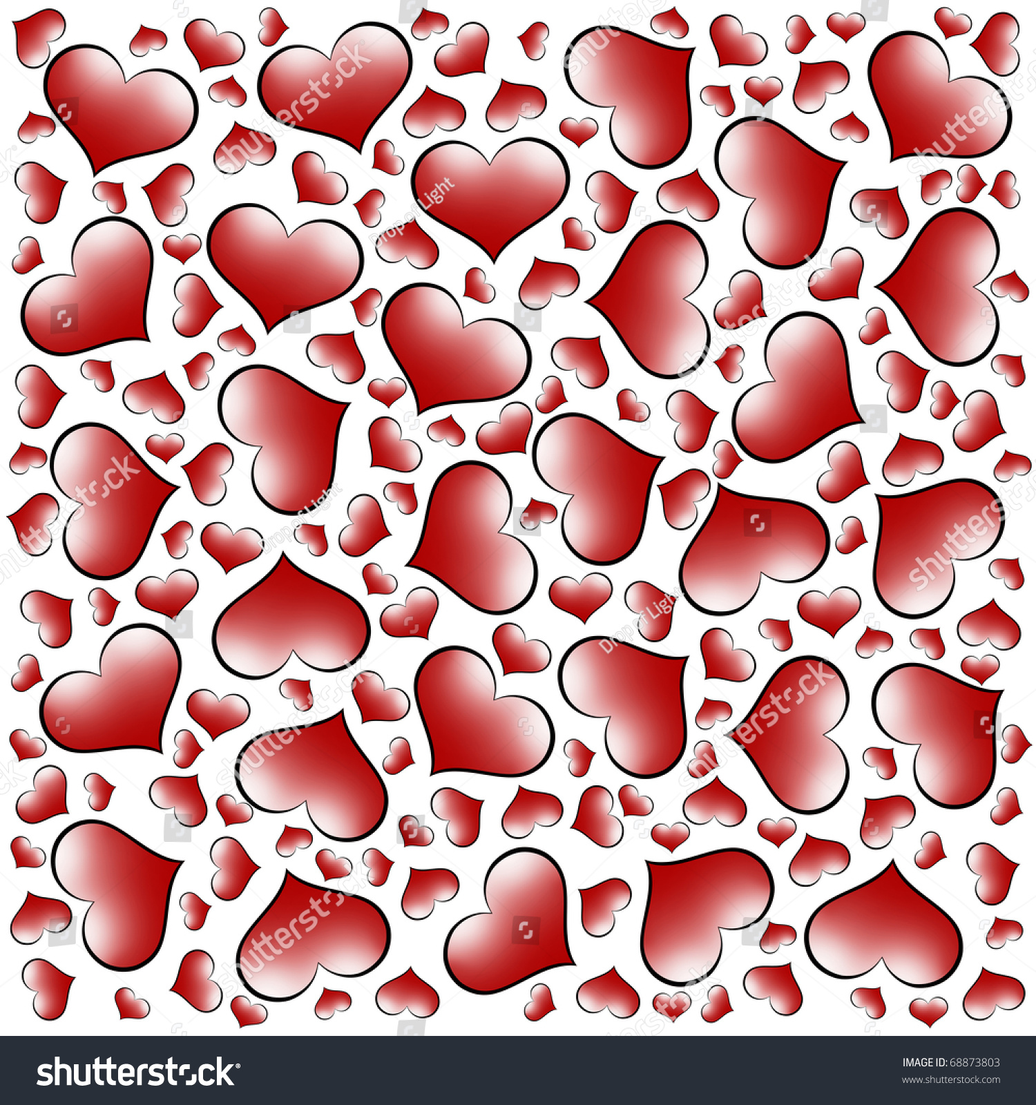 Valentines Day Hearts Background Love Wrapping Stock Illustration