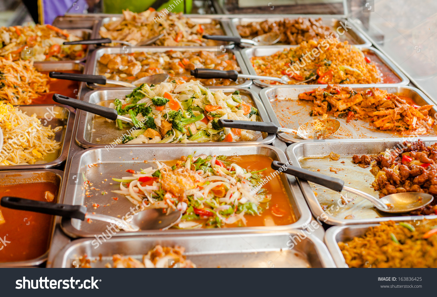 Variety Thai Food Thai Style Fastfood Stock Photo 163836425 Shutterstock