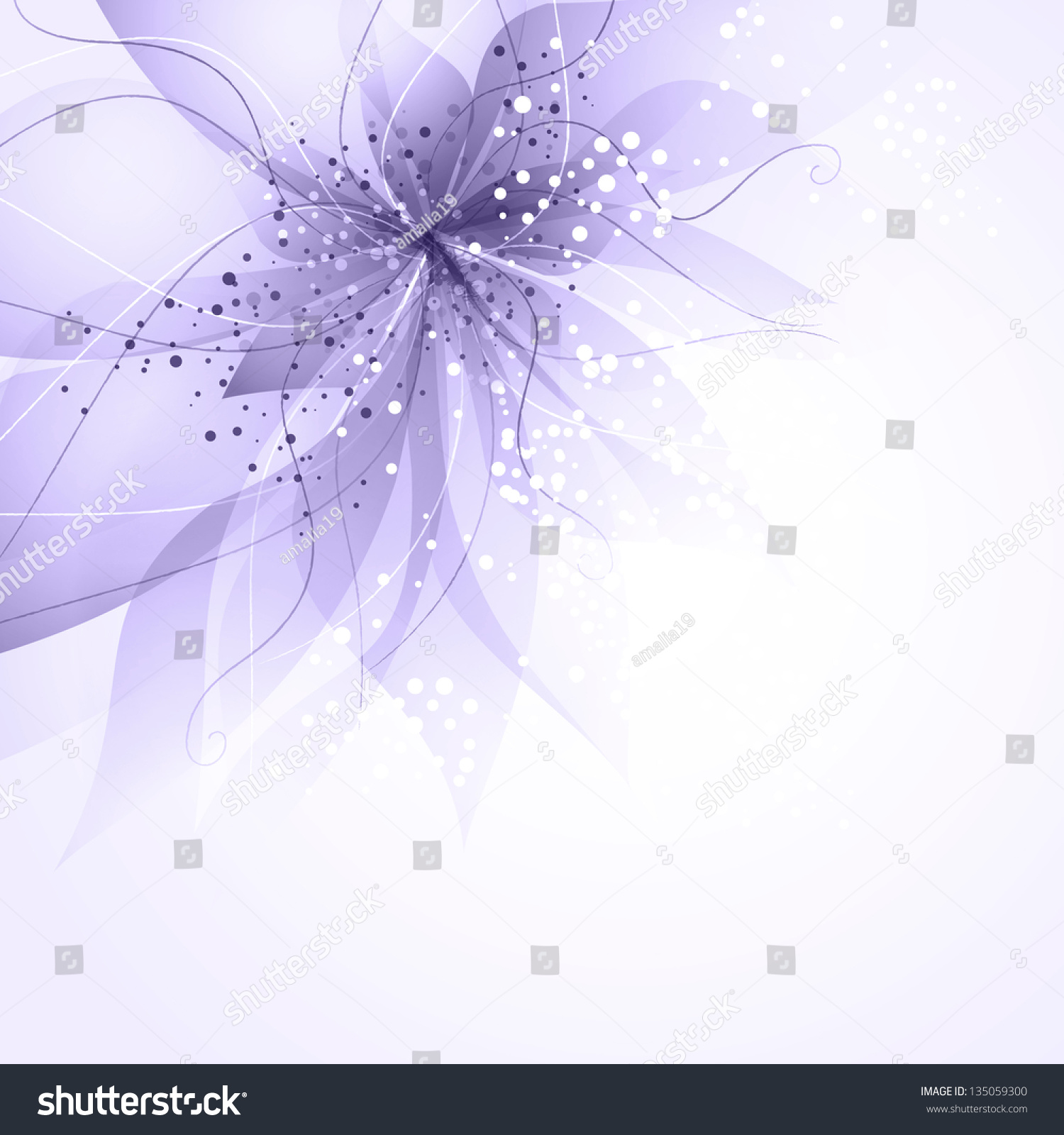 Vector Background With Purple Flower - 135059300 : Shutterstock