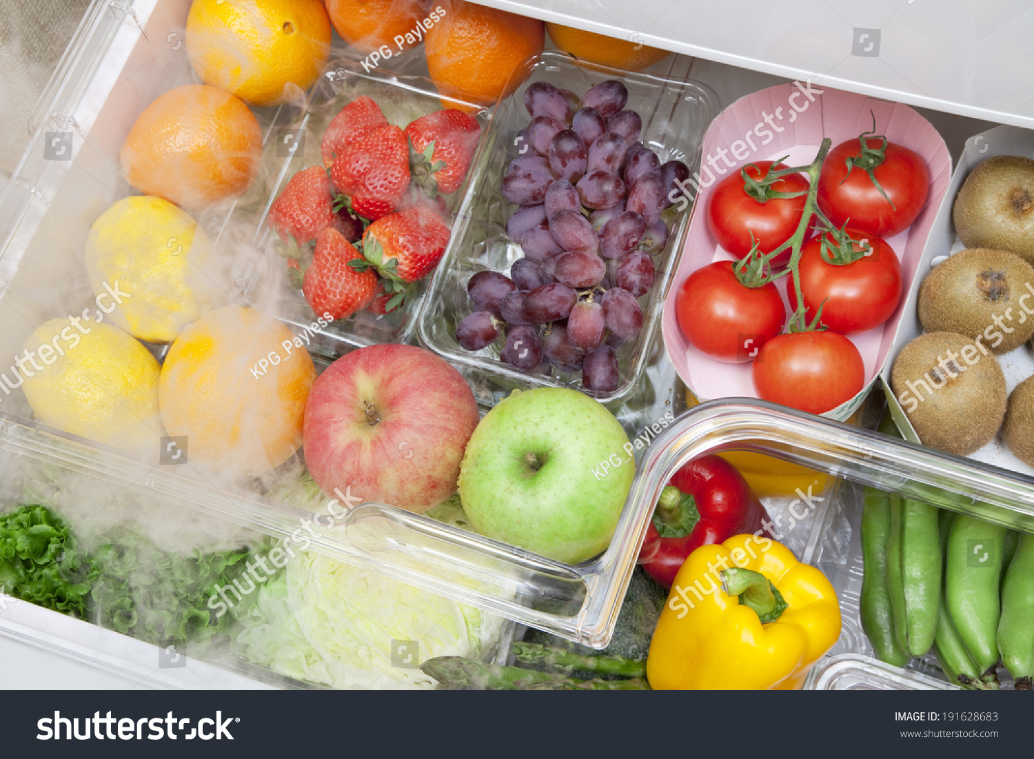 Vegetable Compartment Of The Refrigerator Stock Photo 191628683