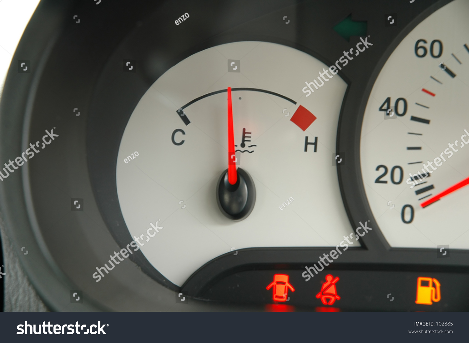 Vehicle Dashboard Temperature Gauge Stock Photo 102885 Shutterstock