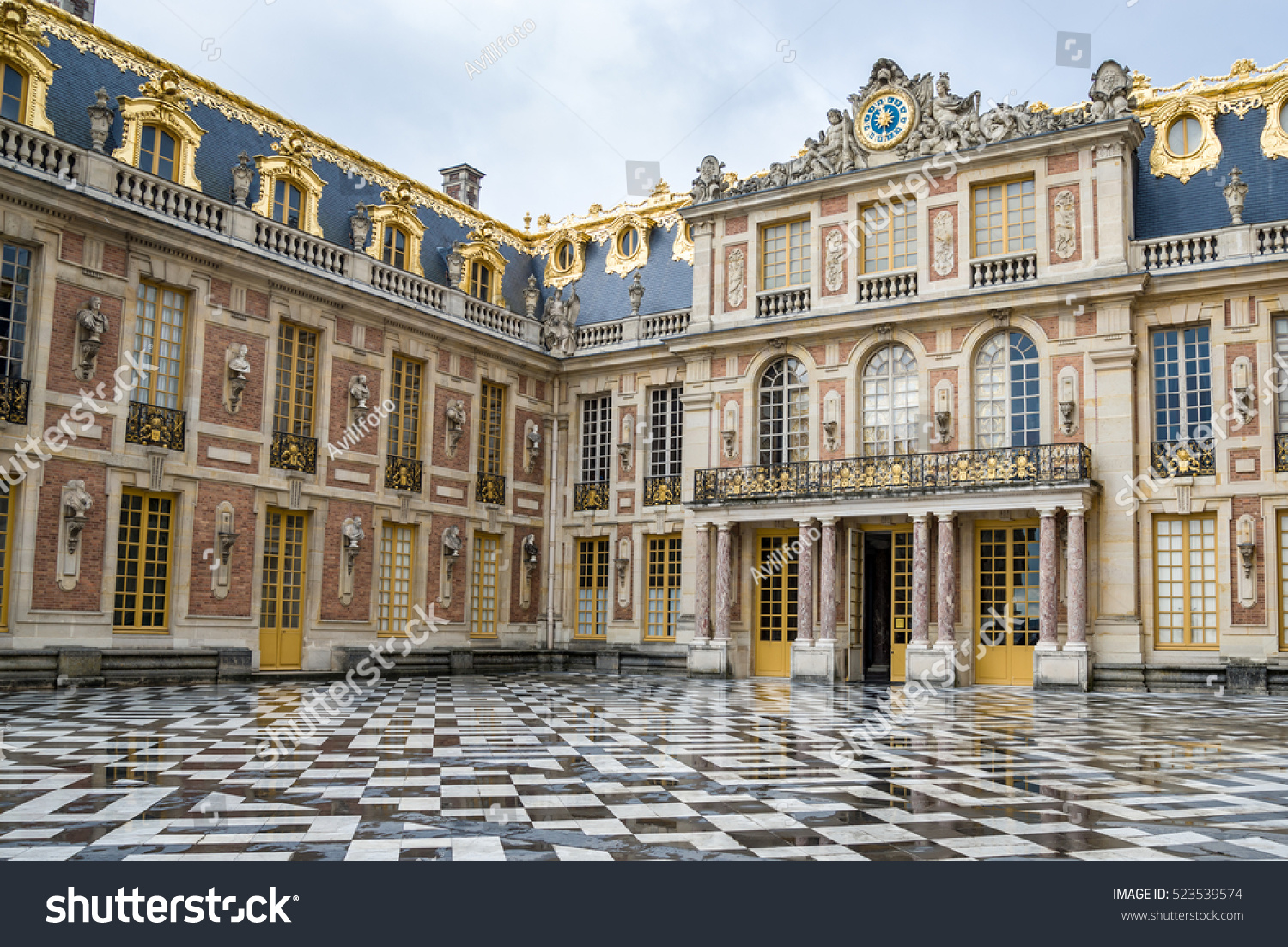VERSAILLES FRANCE October 20 2016 The Palace of Versailles is a royal chateau in Versailles France Marble Court It was added to the UNESCO World Heritage List Paris France VERSAILLES FRANCE October 20 2016 The Palace of Versailles is a royal chateau in Versailles France Marble Court It was added to the UNESCO World Heritage List Paris France