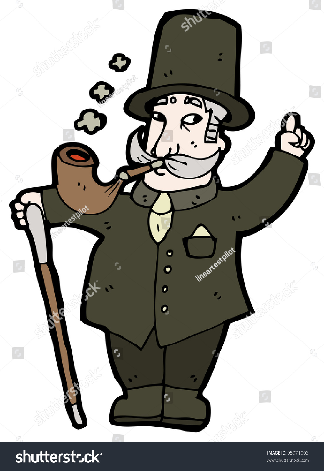 Victorian Gentleman Cartoon Stock Photo 95971903 : Shutterstock