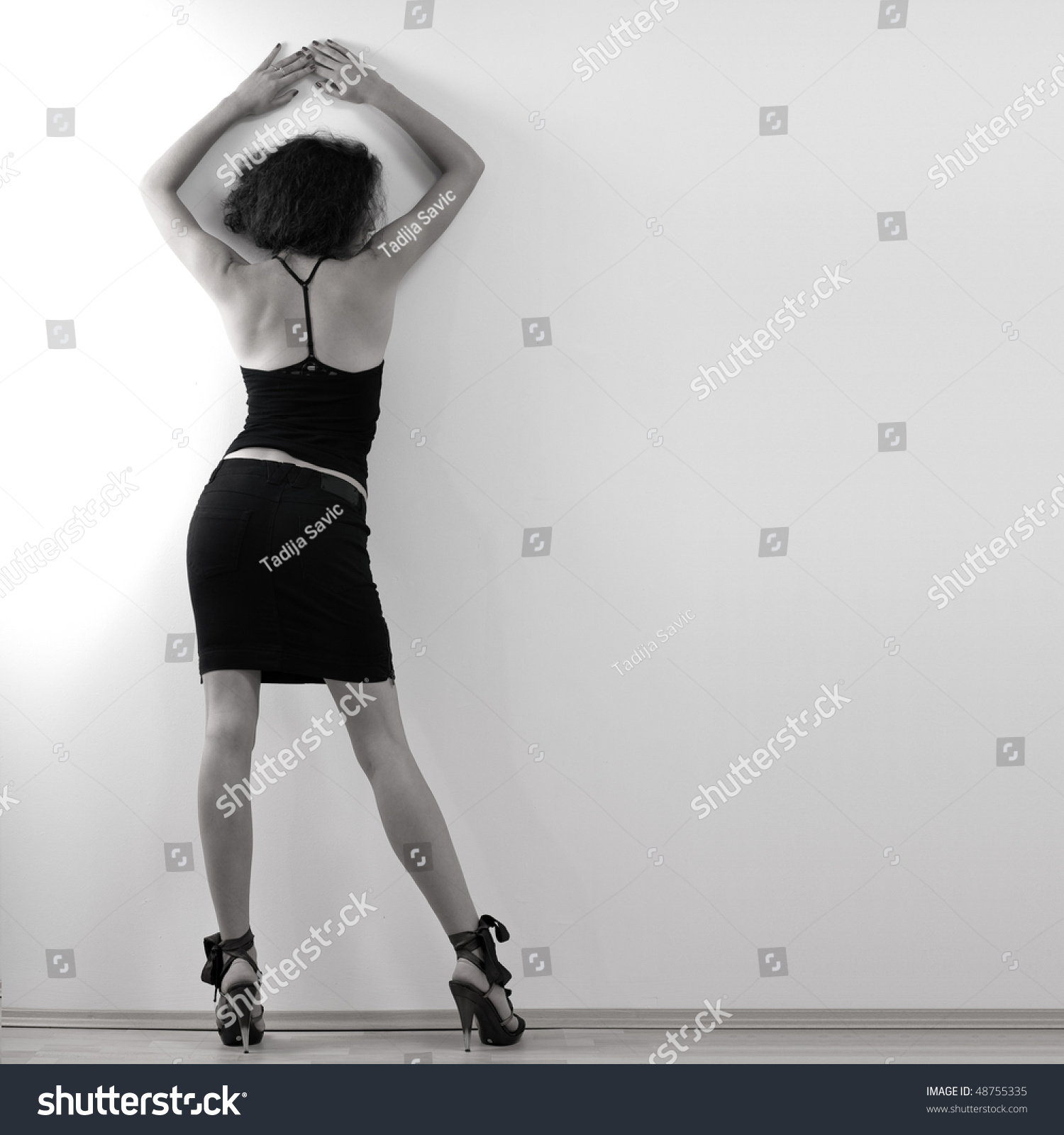 View Model Woman Back View Black Stock Photo 48755335 - Shutterstock