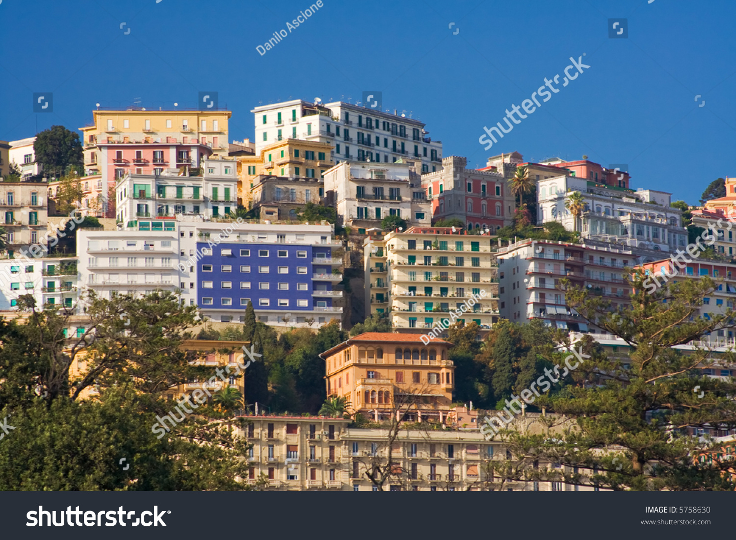 View Of Distinctive Apartment Buildings In Naples, Italy Stock Photo