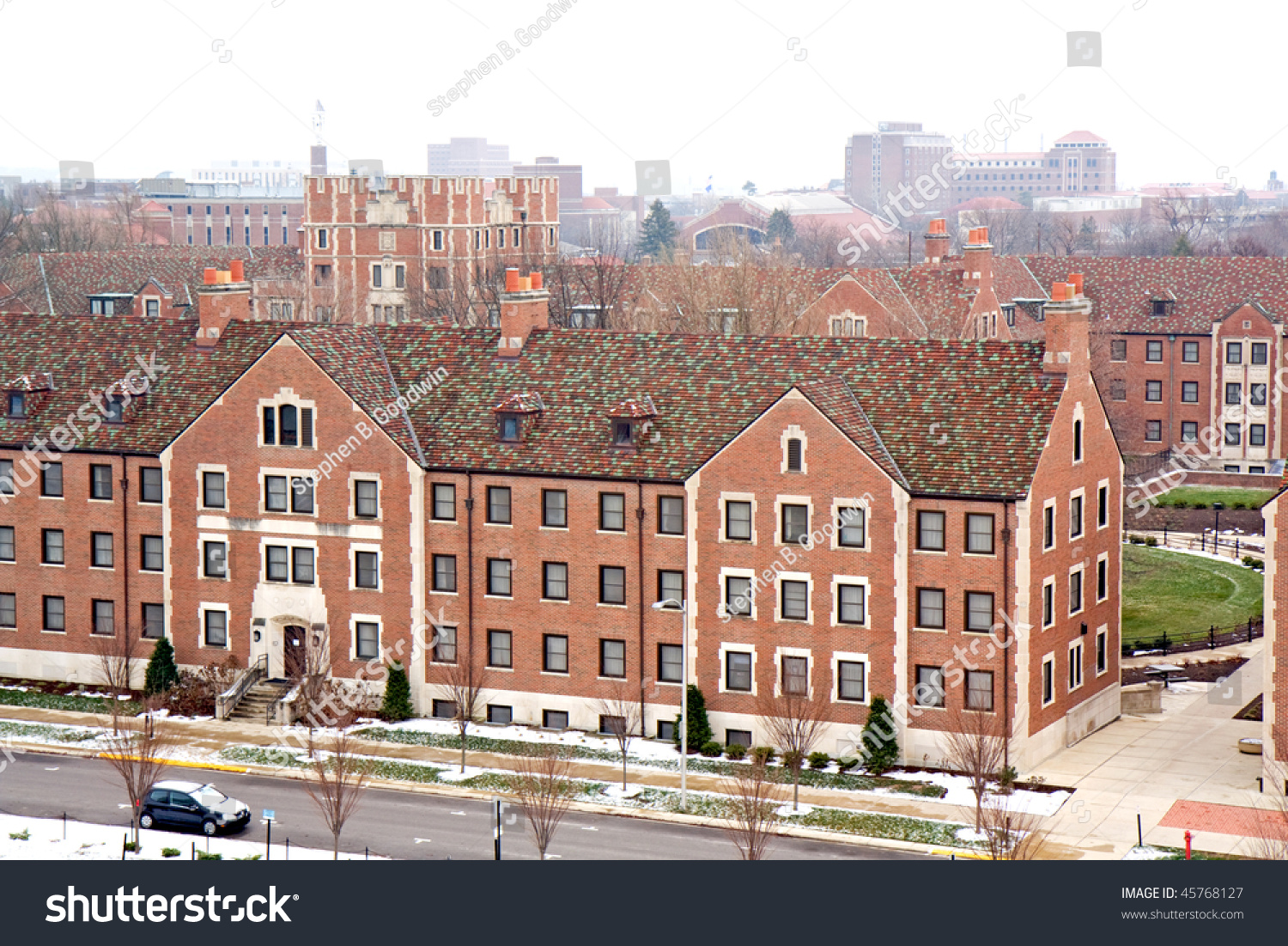 View Of The Buildings And Skyline On The Campus Of Purdue University ...