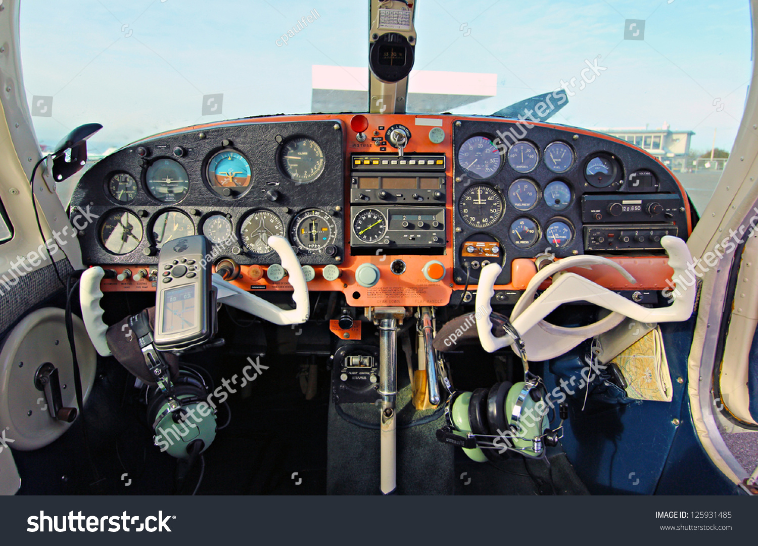 View Of The Cockpit Of A Small Plane Stock Photo Shutterstock