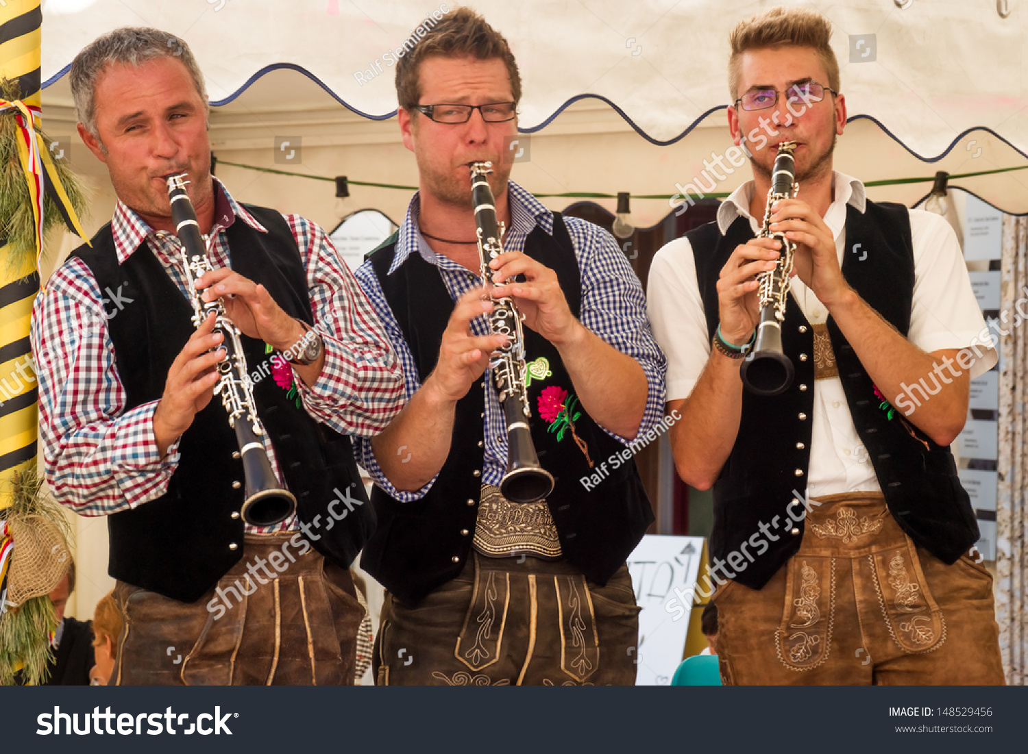 Villach, Austria - August 3: Traditional Folk Musicians Play For The