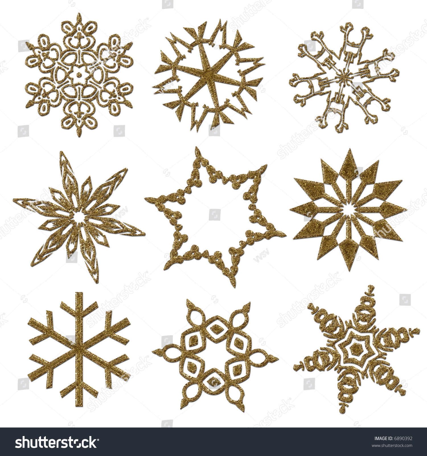 Vintage Snowflakes Stock Photo 6890392 : Shutterstock