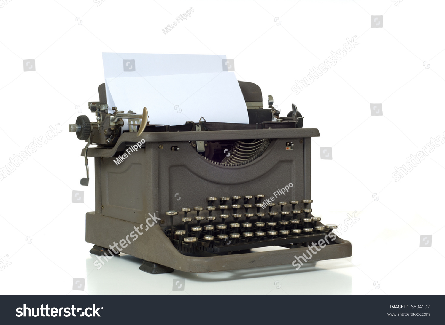 Vintage Typewriter On White Background Copy Stock Photo 6604102