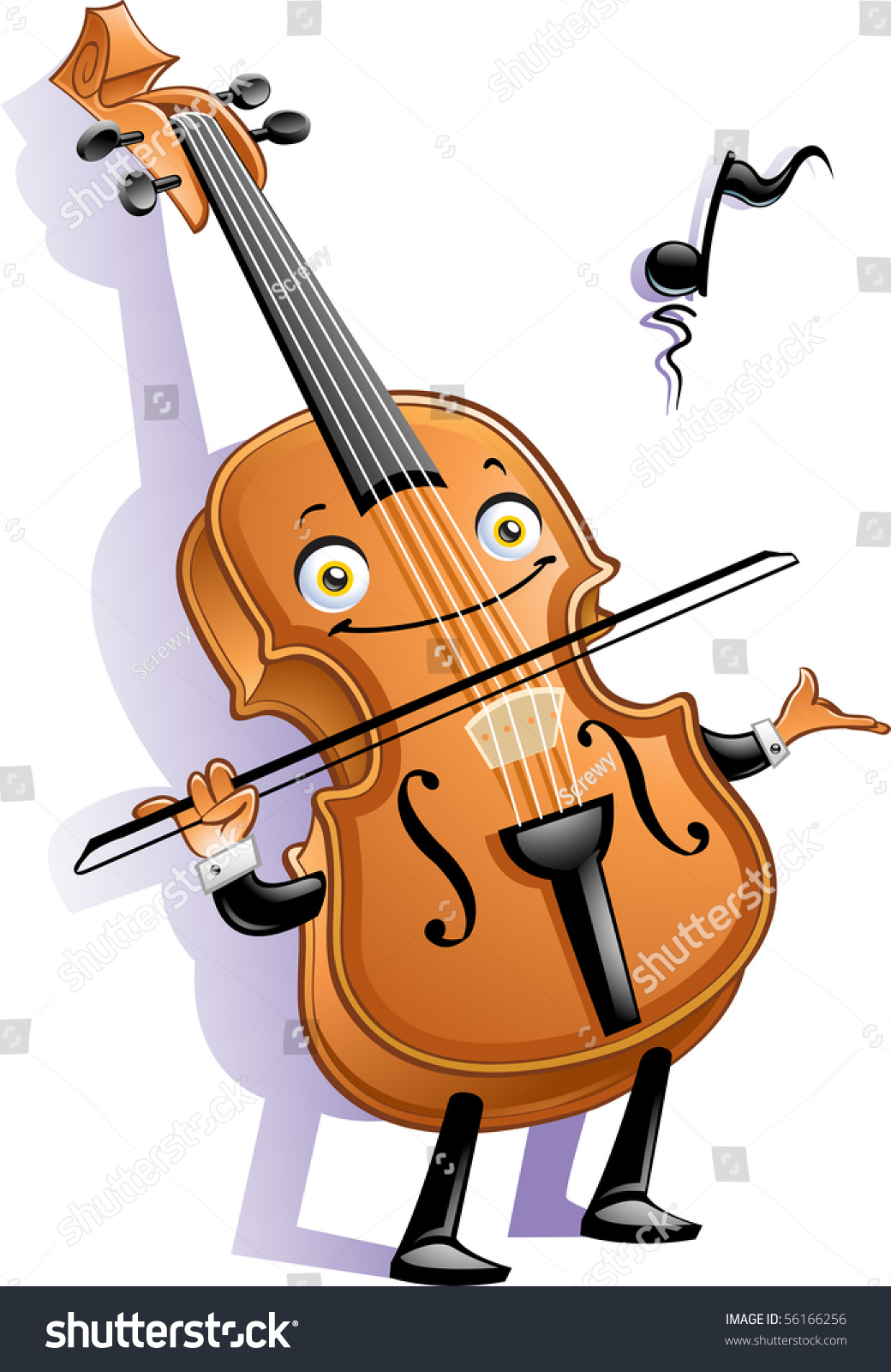 Violin Cartoon Stock Photo 56166256 : Shutterstock