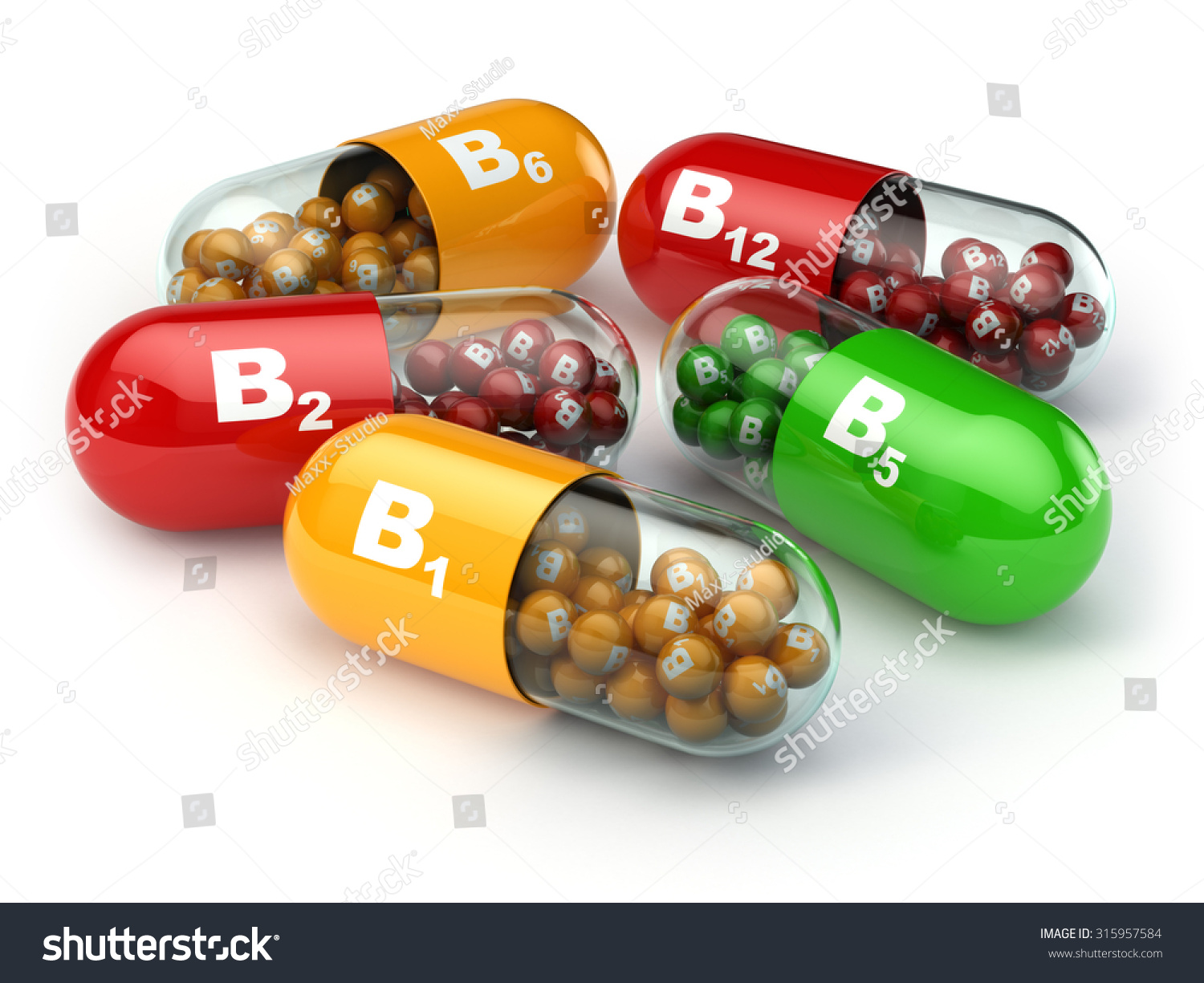 Vitamin B Capsules B1 B2 B6 Stock Illustration 315957584 - Shutterstock