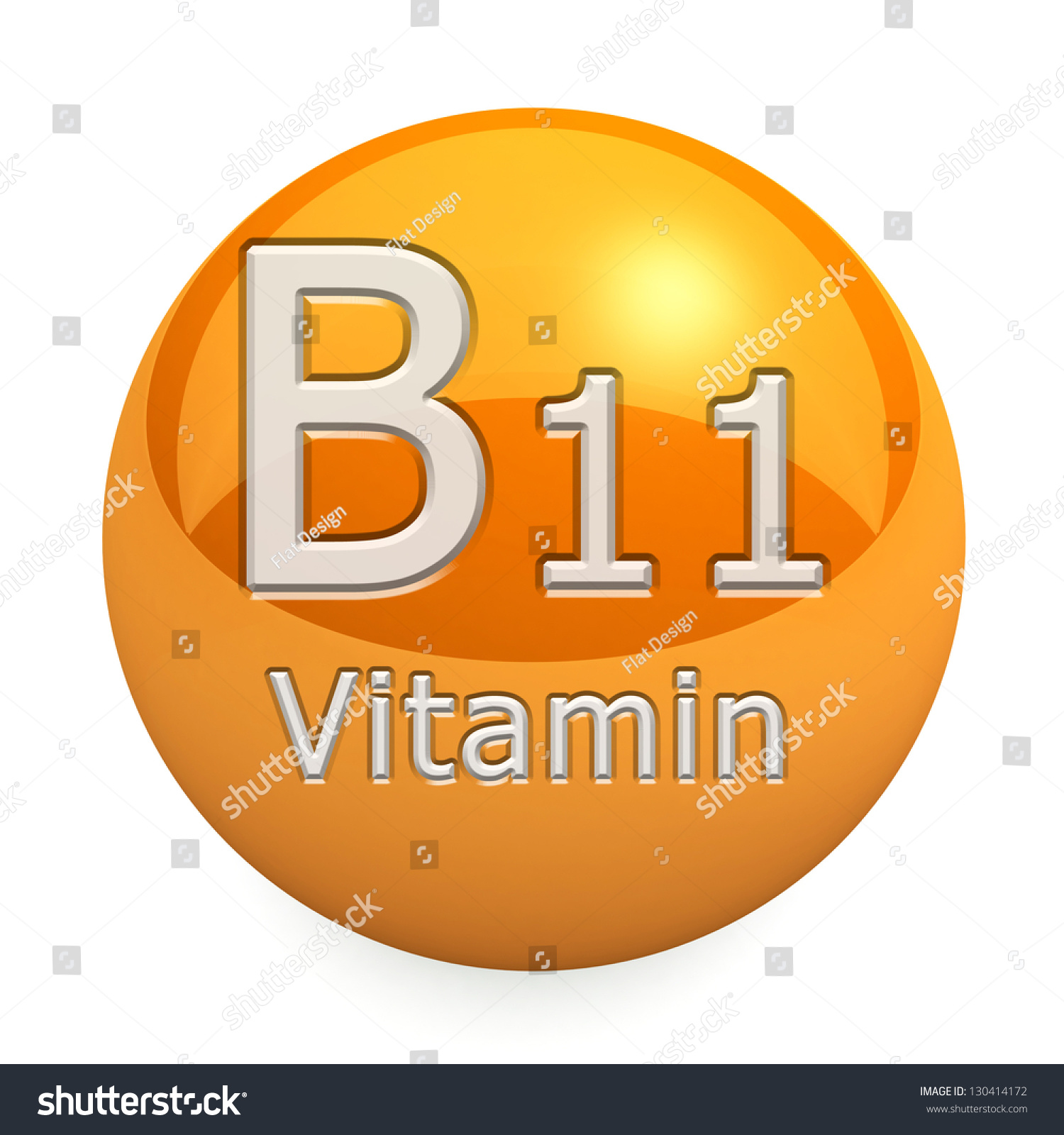 Vitamin B11, Isolated On White Background Stock Photo 130414172 ...