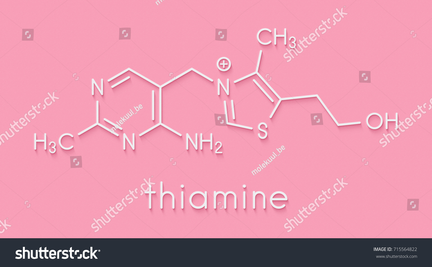 Vitamin B Thiamine Molecule Skeletal Formula Stock Illustration