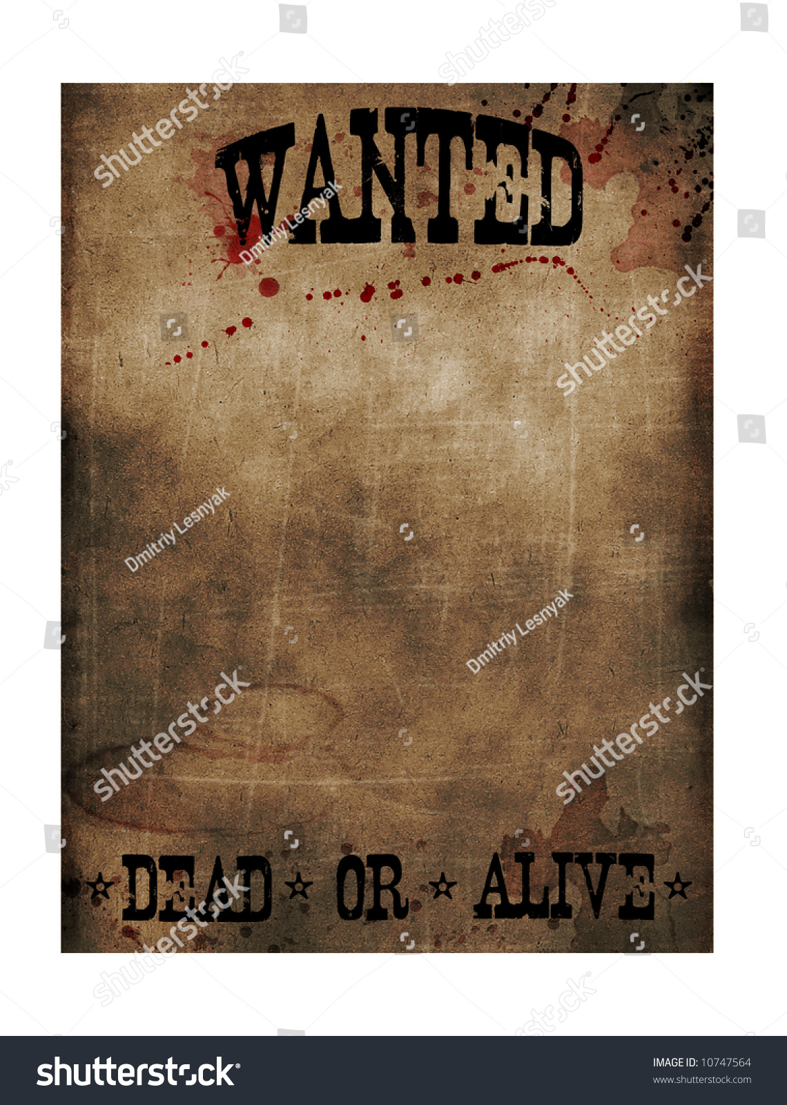 Wanted Dead Or Alive Sign Paper Stock Photo 10747564 : Shutterstock
