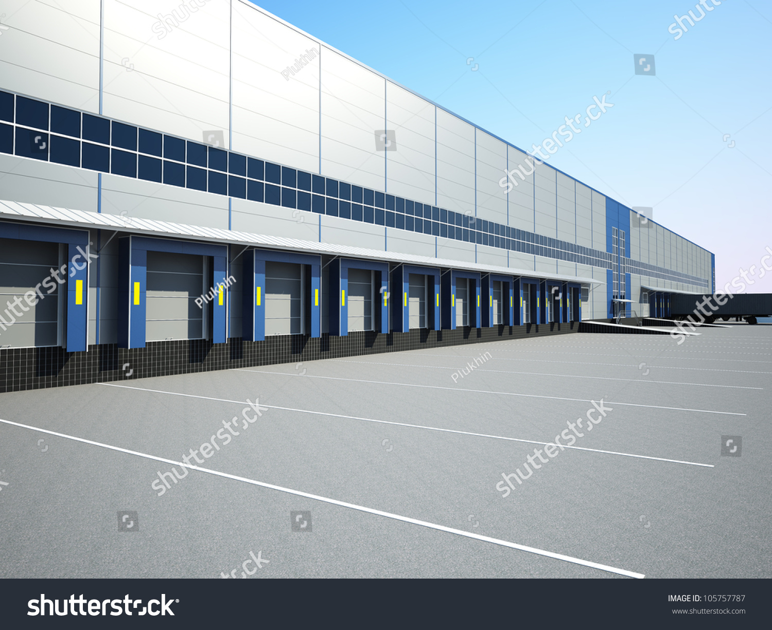 Warehouse Exterior. Loading Docks Stock Photo 105757787 : Shutterstock