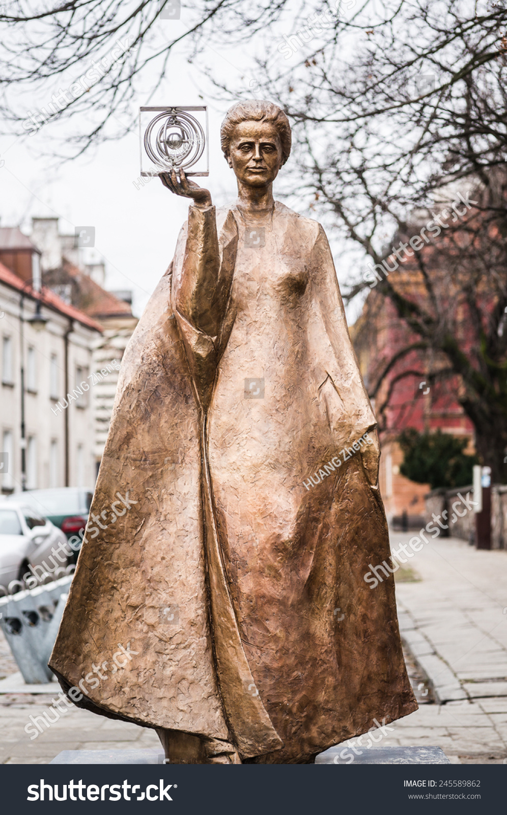 Warsaw Poland January Sculpture Of Marie Sklodowska Curie