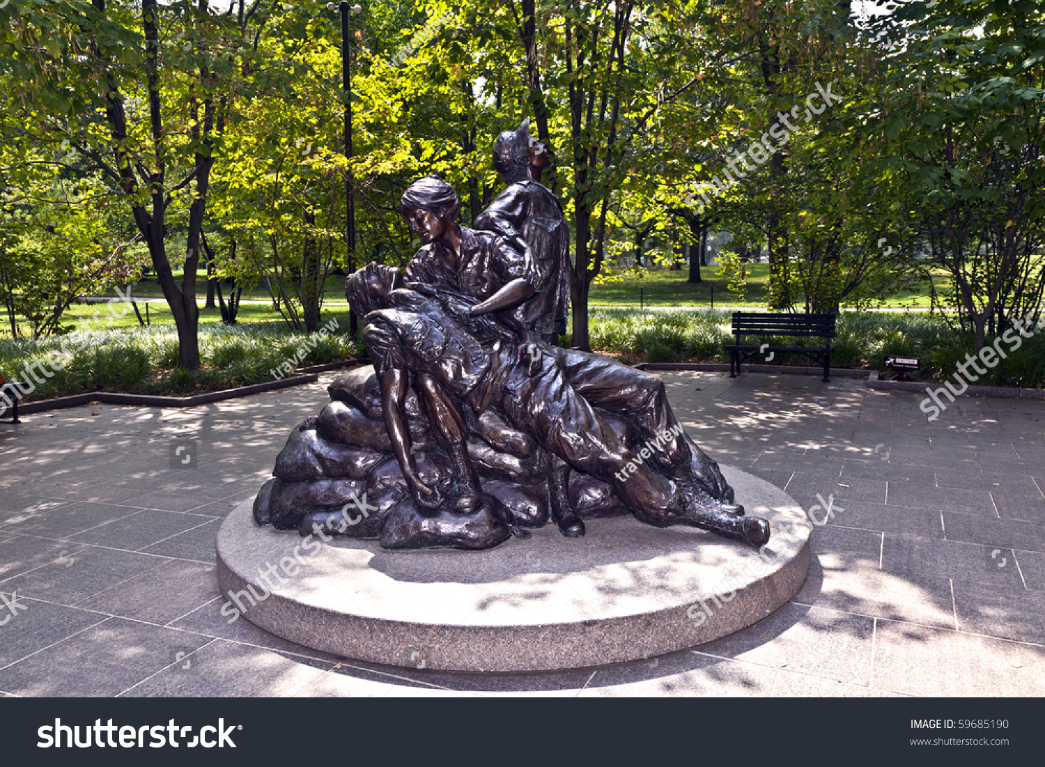 Vietnam Memorial Women Statue Clip Art