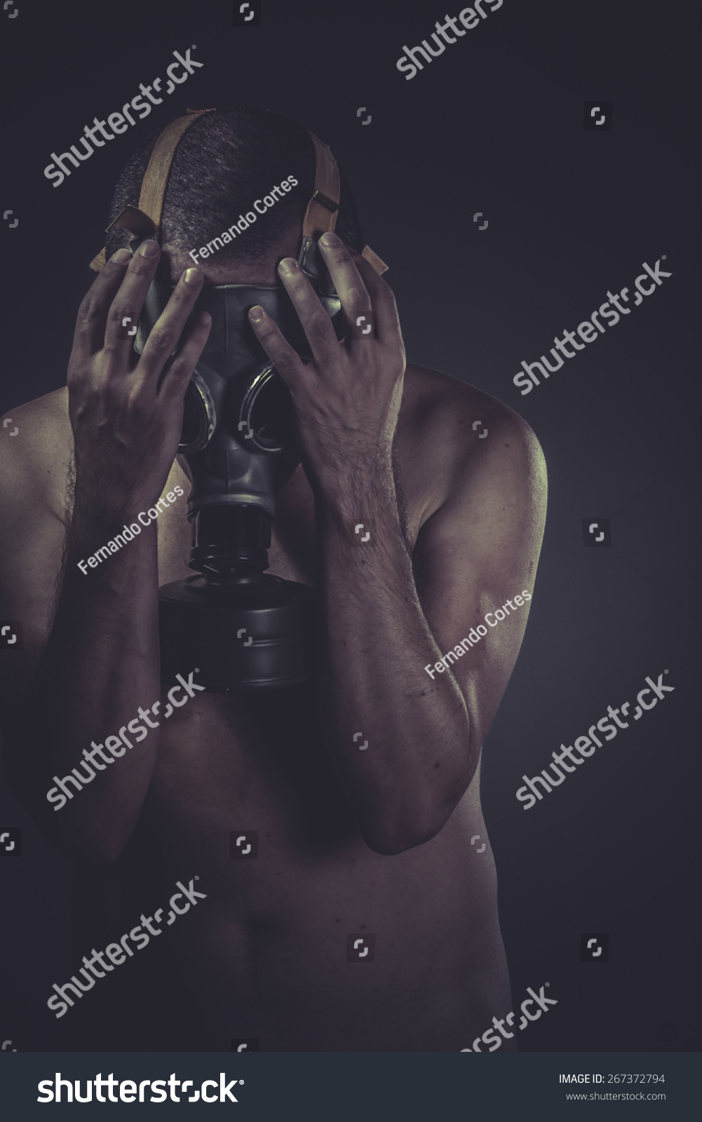 Waste Concept Risk Contamination Naked Man Stock Photo 267372794