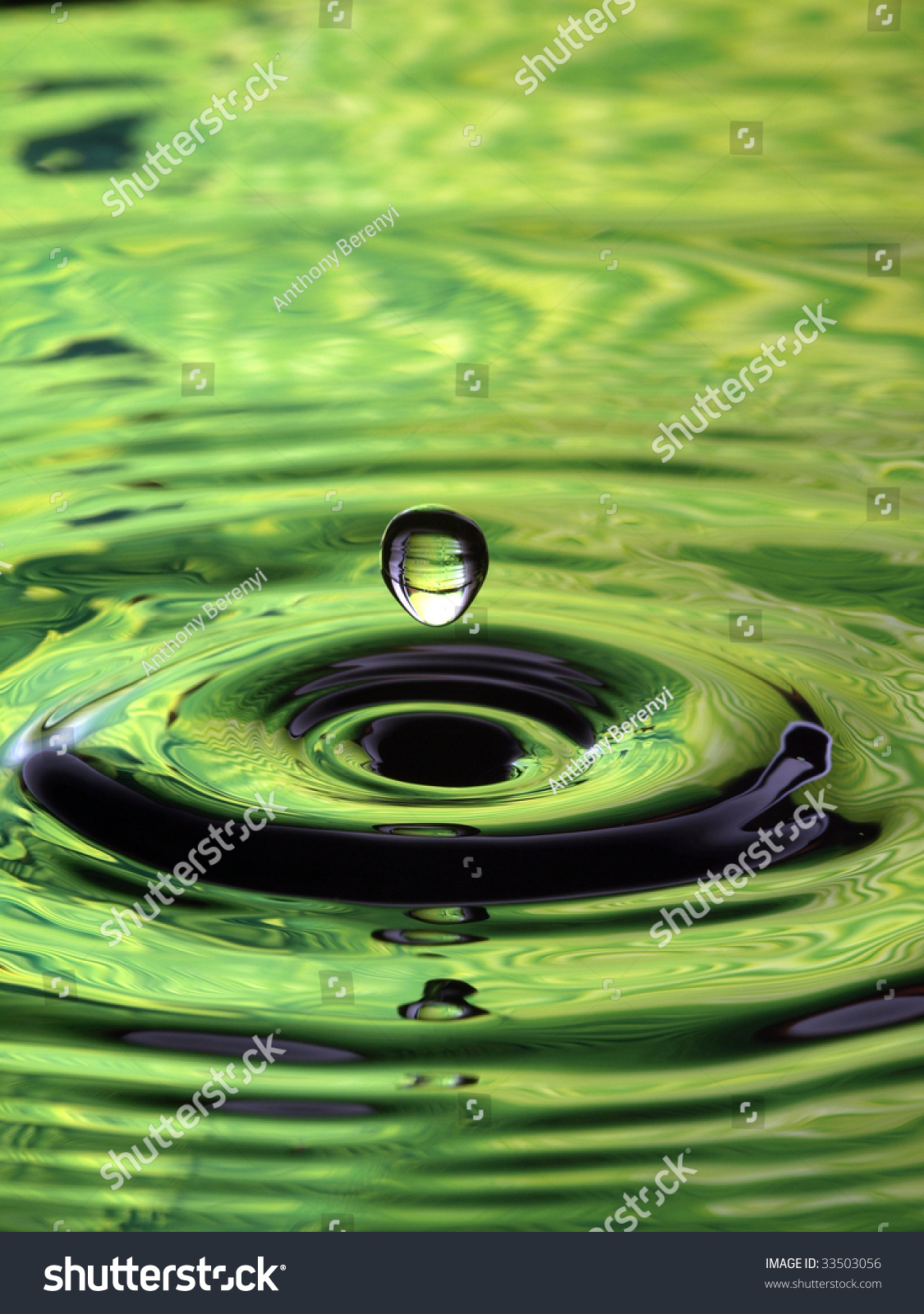 Water Droplet Ripple Light Green Drop Stock Photo 33503056 Shutterstock