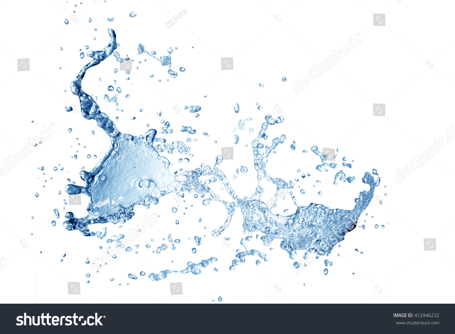 water splash isolated on white background water splash isolated on white background