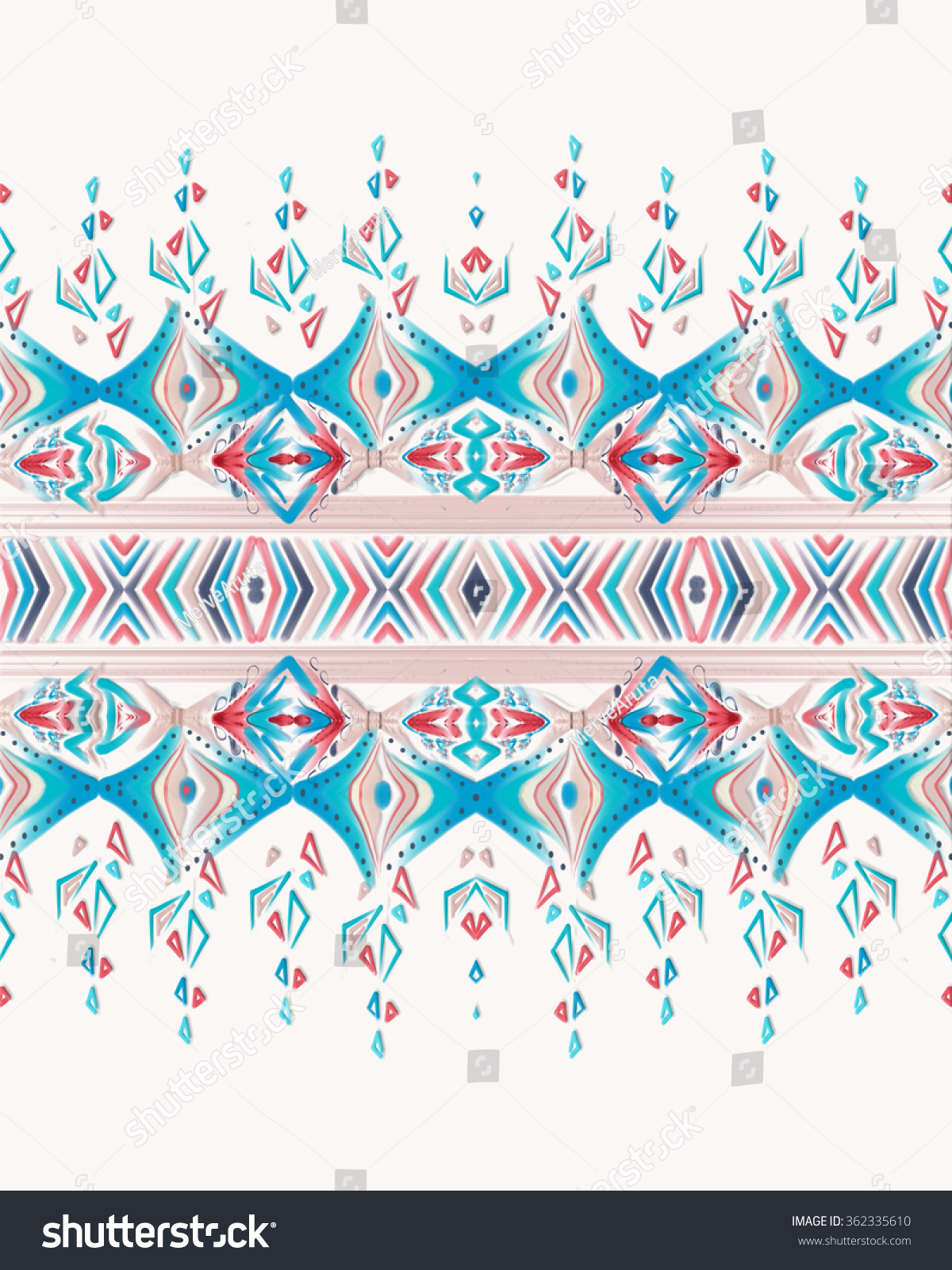 Watercolor Ethnic Border Watercolor Ethnic Border