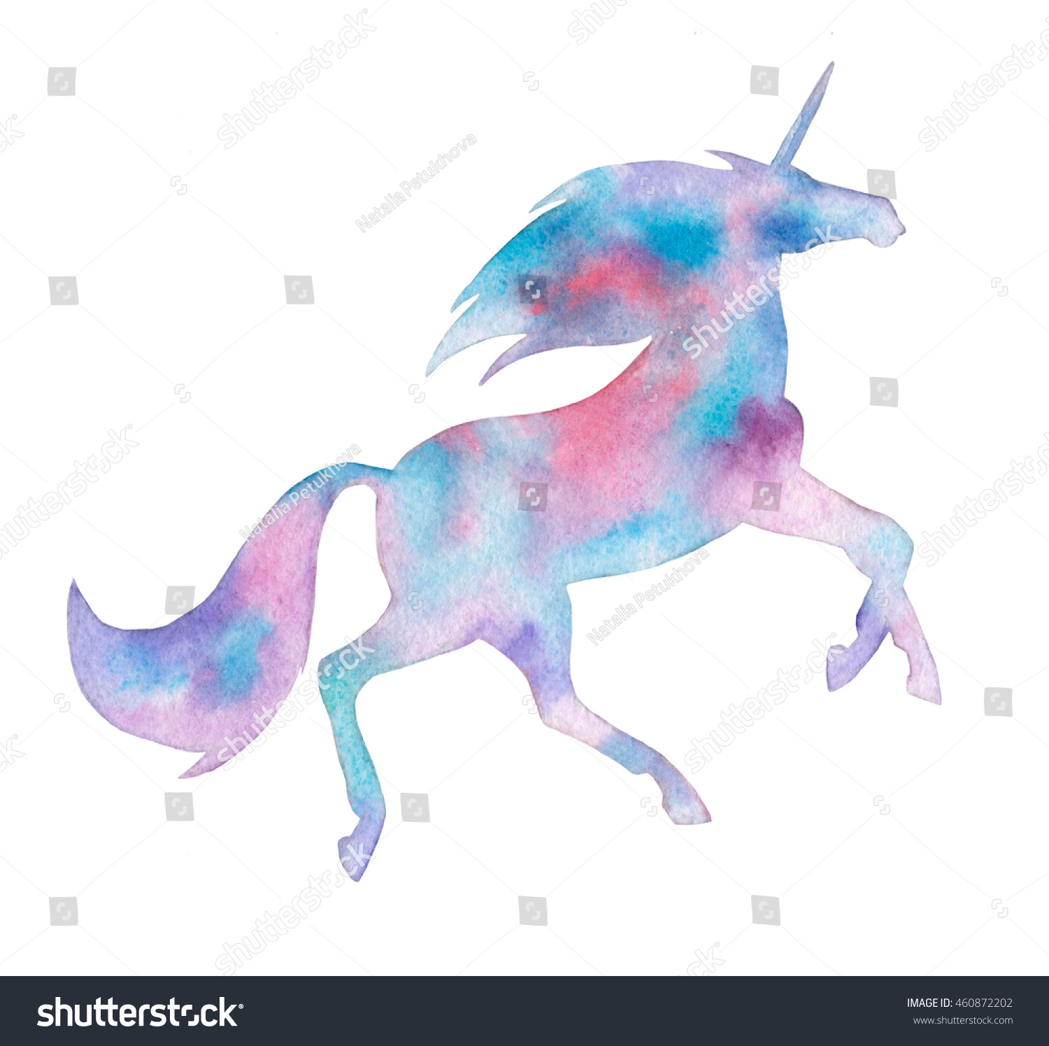 Watercolor Unicorn Stock Illustration 460872202 - Shutterstock