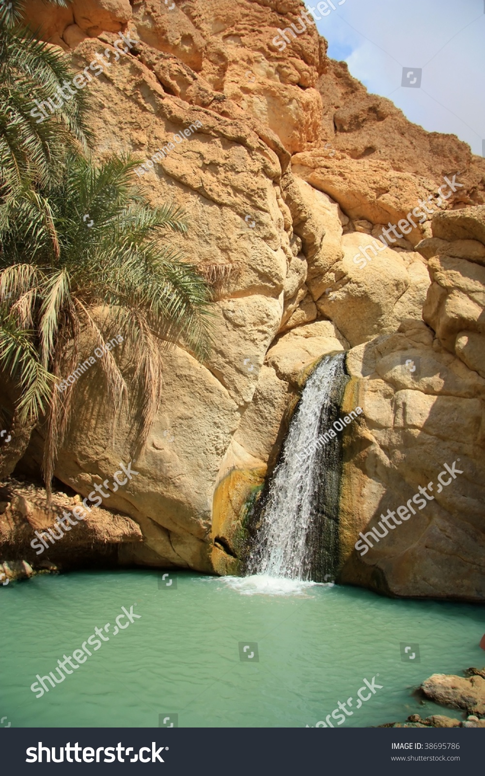 tunisia chebika oasis waterfall africa mountain shutterstock