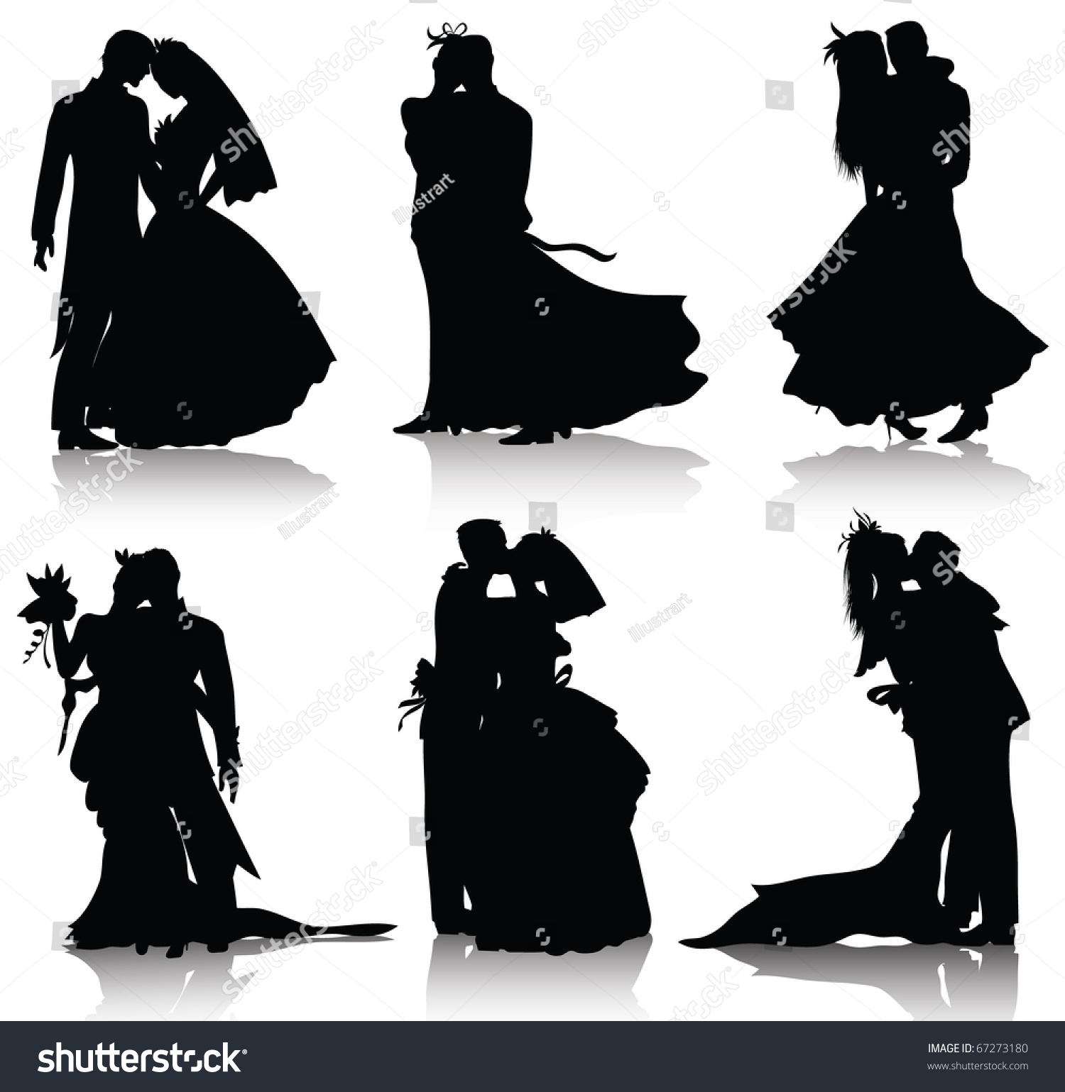 Wedding Silhouettes Also Available Vector Version Stock Illustration
