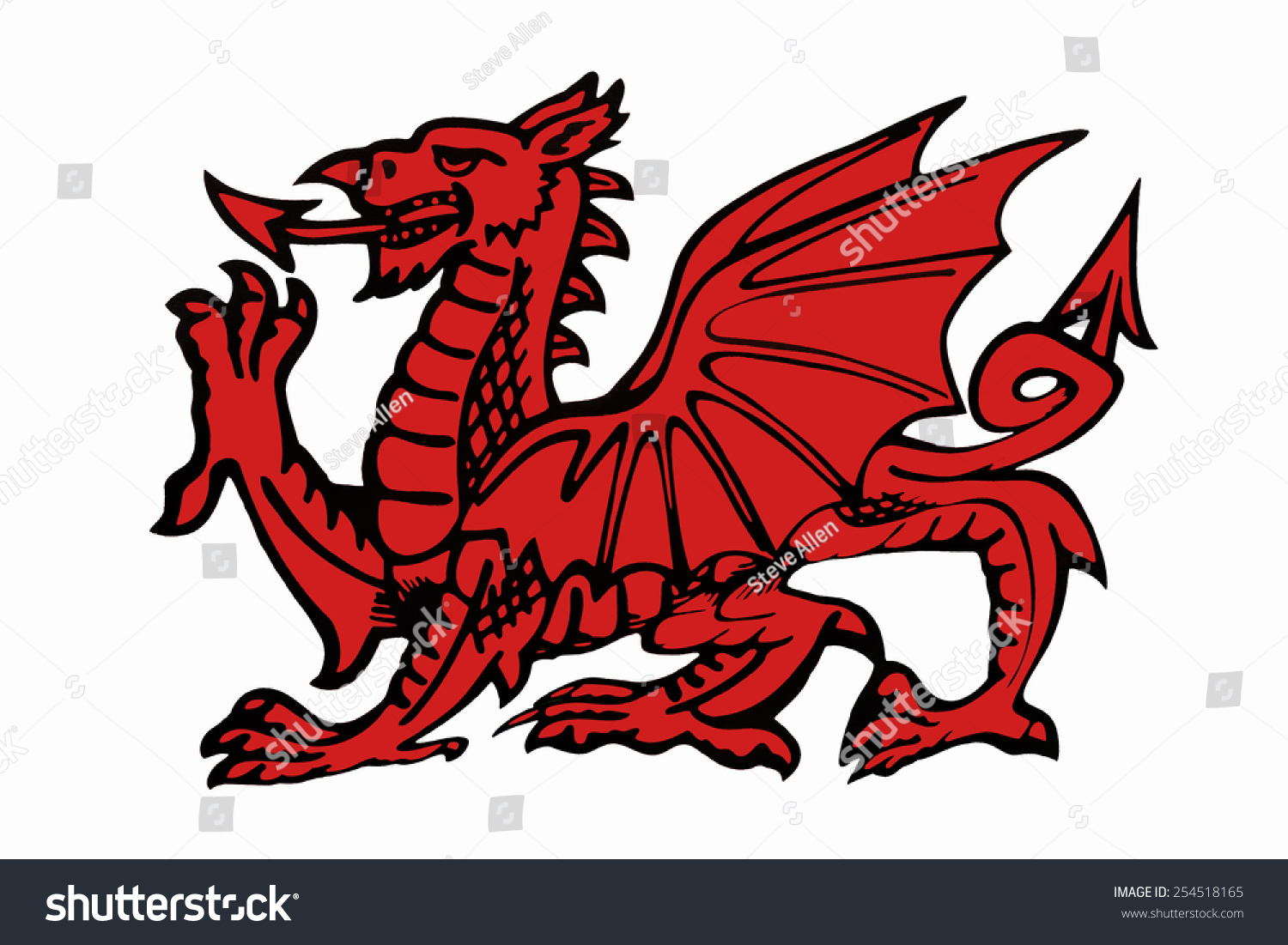 Welsh Dragon - Appears On The National Flag Of Wales. The Flag Is Also 