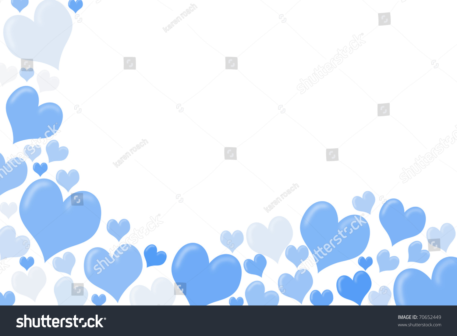 White Blue Hearts Making Border On Stock Illustration 70652449