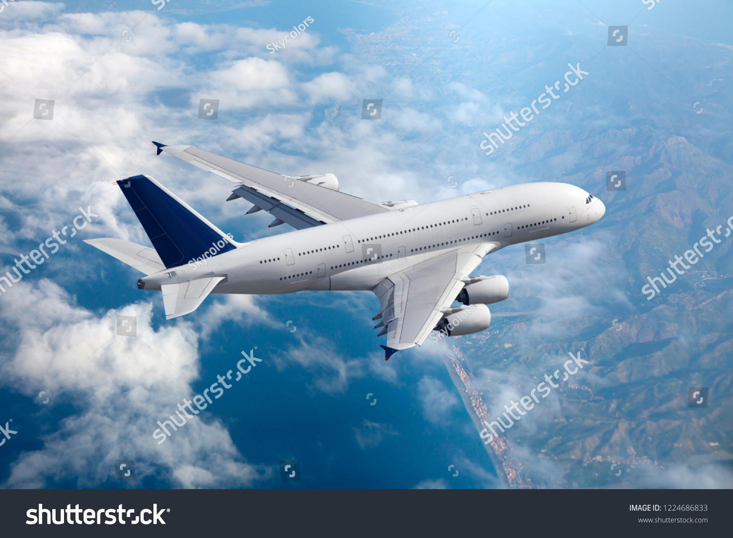 White Double Decker Passenger Plane Flight Stock Photo Edit Now