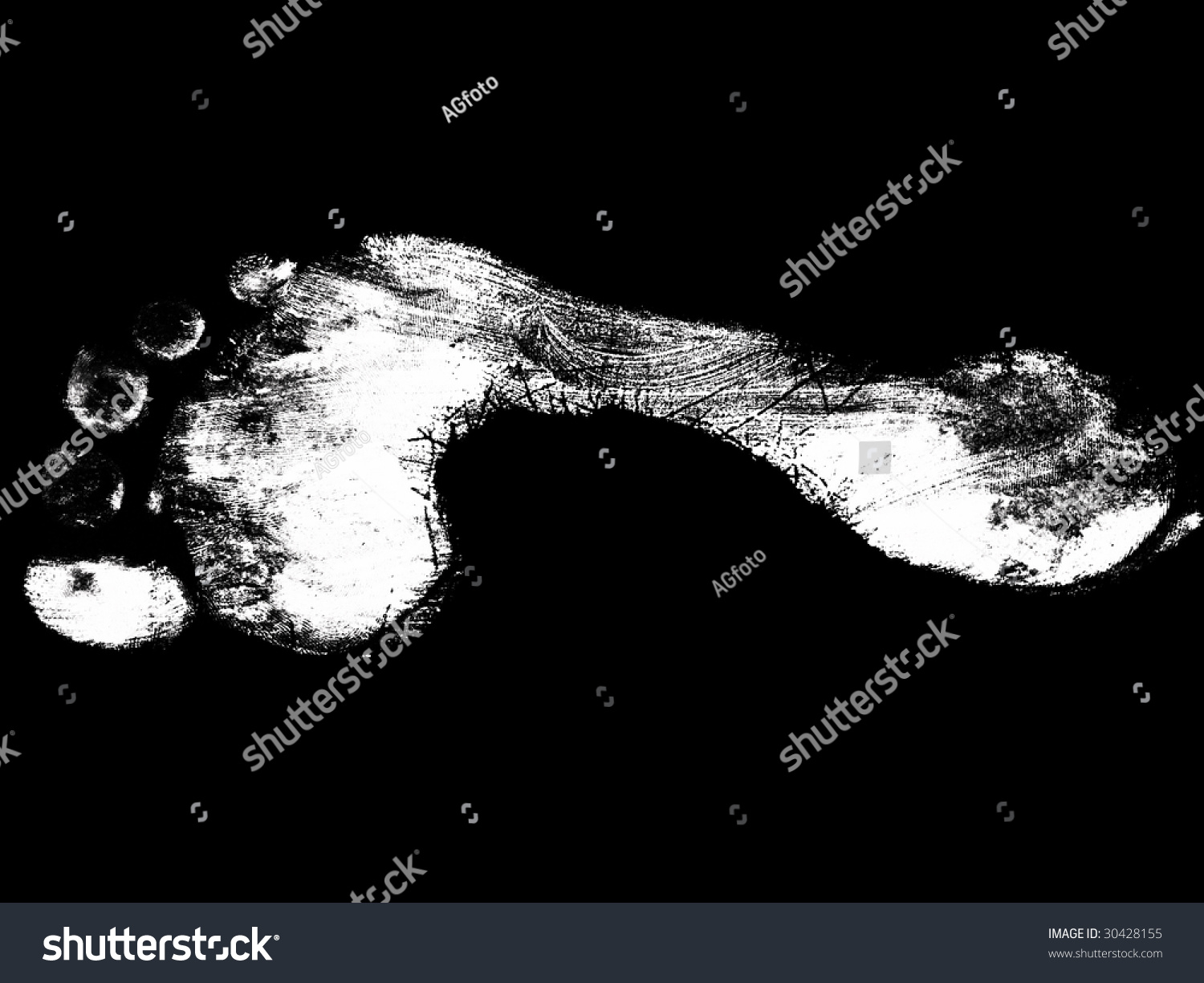 White Footprint On The Black Background Stock Photo 30428155 : Shutterstock